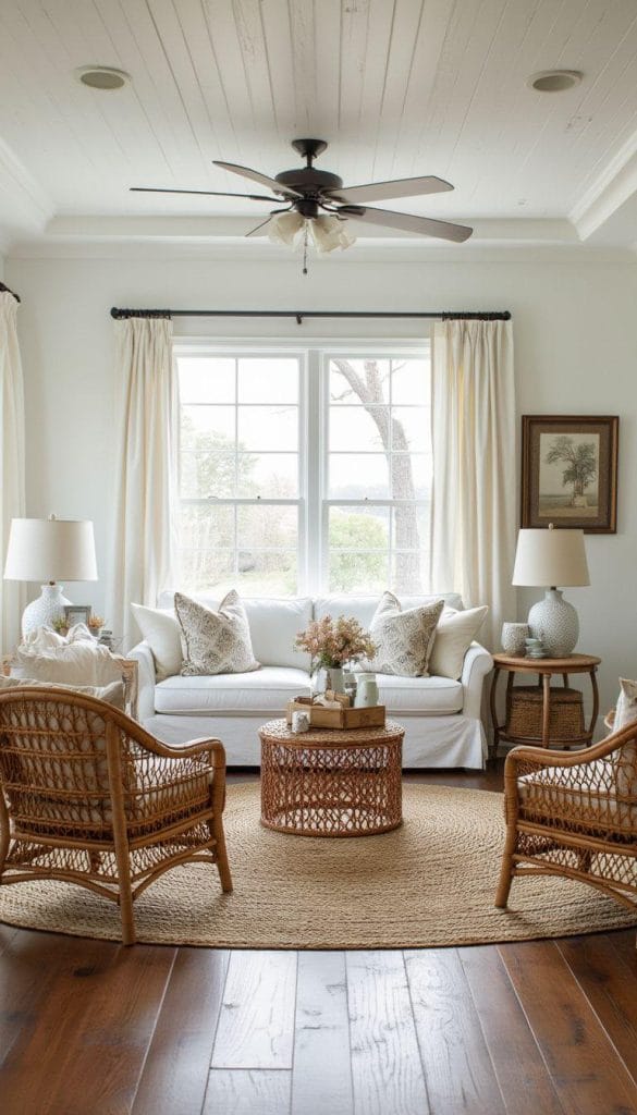 Coastal Farmhouse Living Room: Blending Rustic Charm with Coastal Comfort