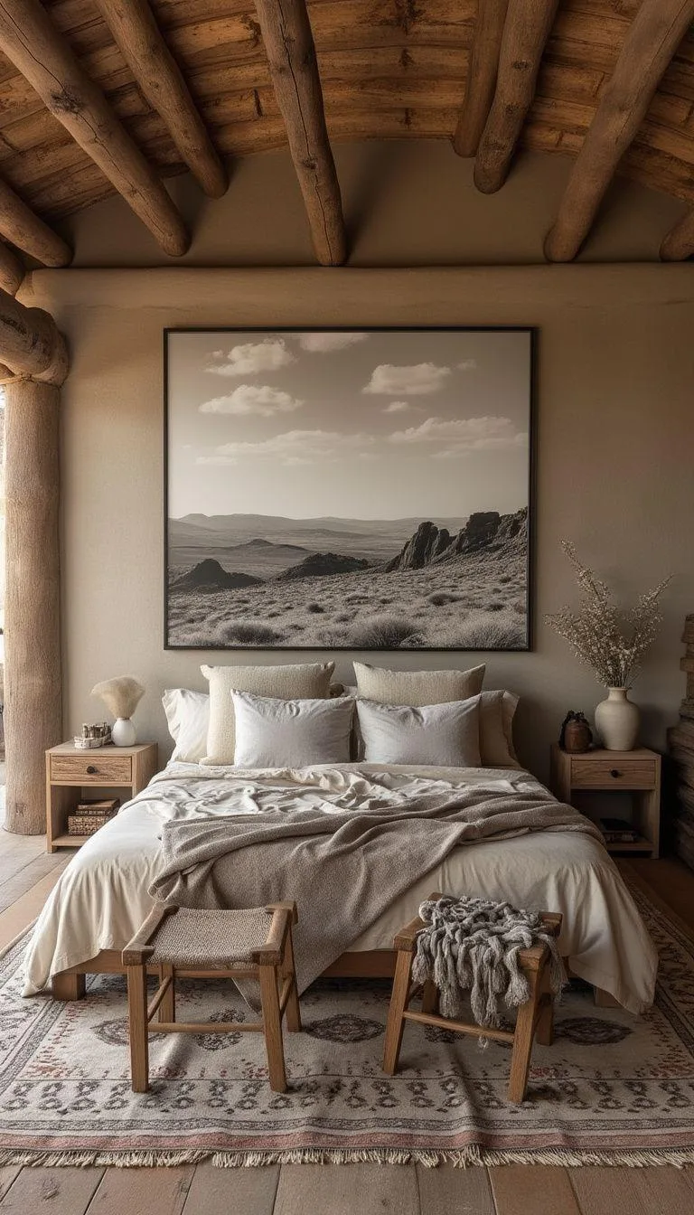 20. Use large-scale, monochromatic photographs of desert landscapes as oversized wall art-0