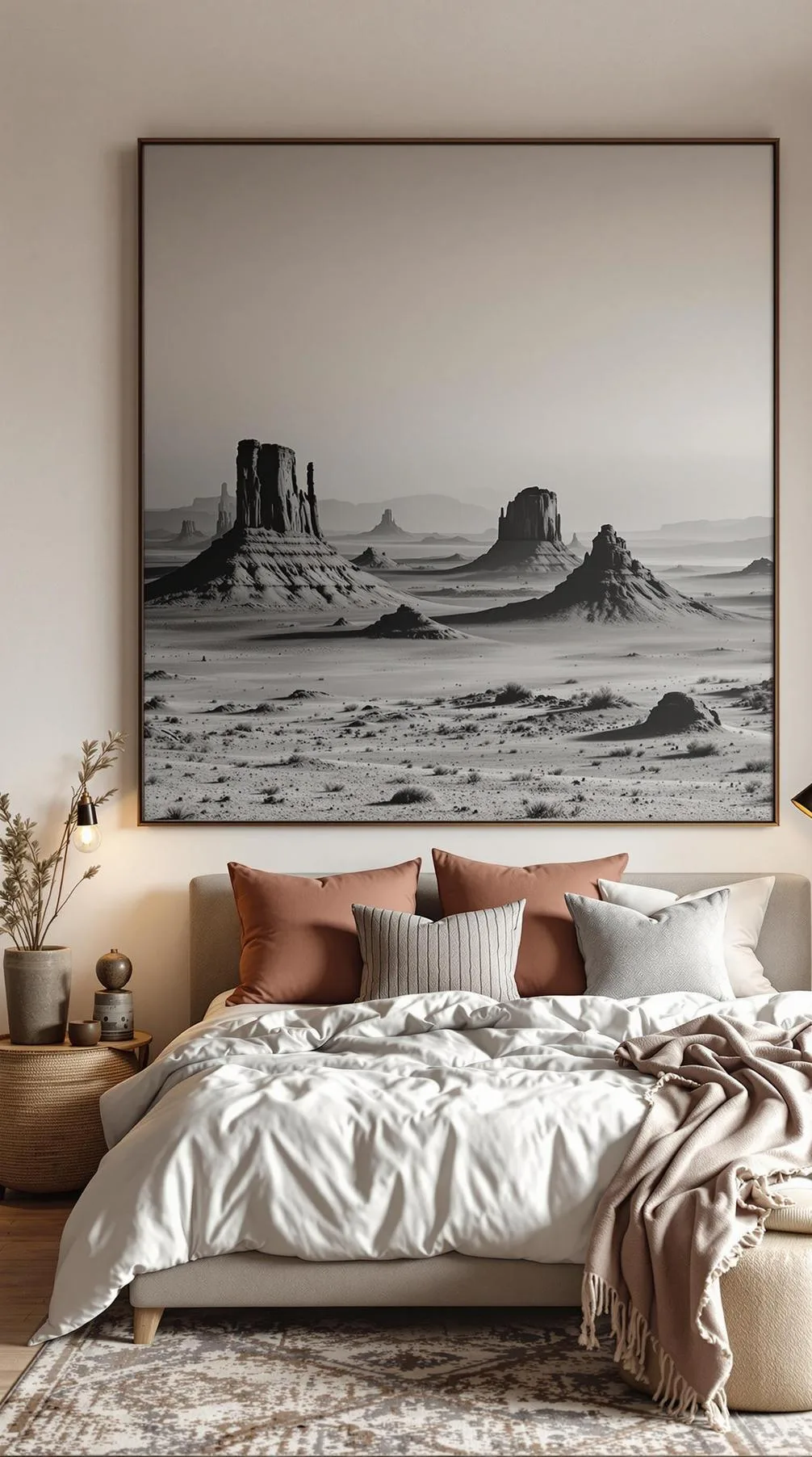 20. Use large-scale, monochromatic photographs of desert landscapes as oversized wall art-1