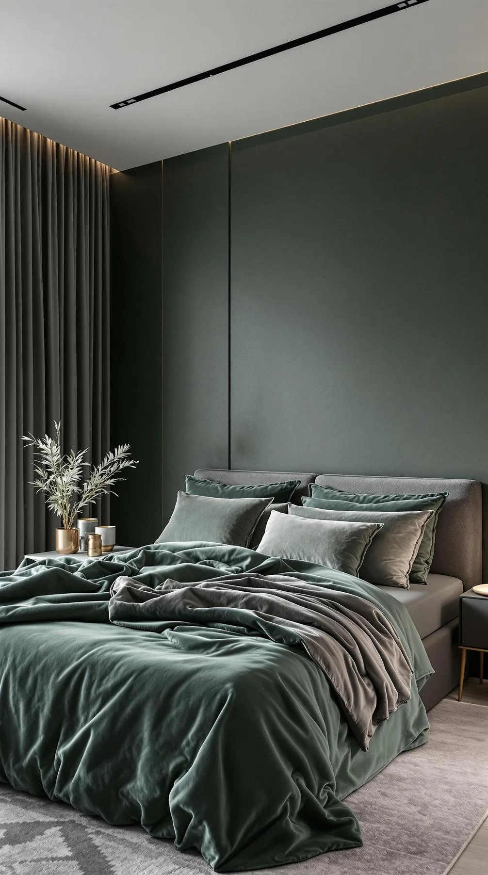 20 New Minimalist Bedroom Ideas to Inspire Your 2025 Refresh 50 9. Velvet Textures: Incorporate rich, soft textures in minimalist arrangements-1