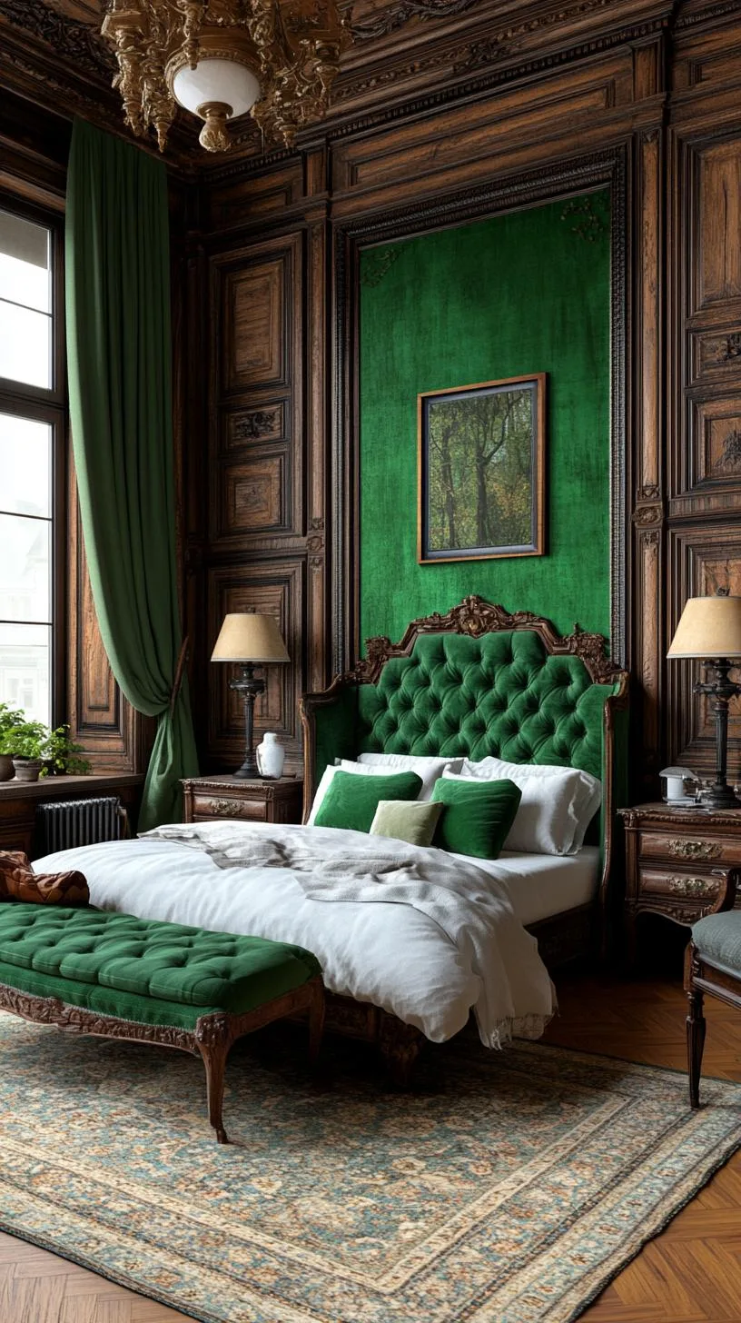 2. Vintage Forest: Incorporate distressed wood paneling with sage green hues and antique furnishings-2