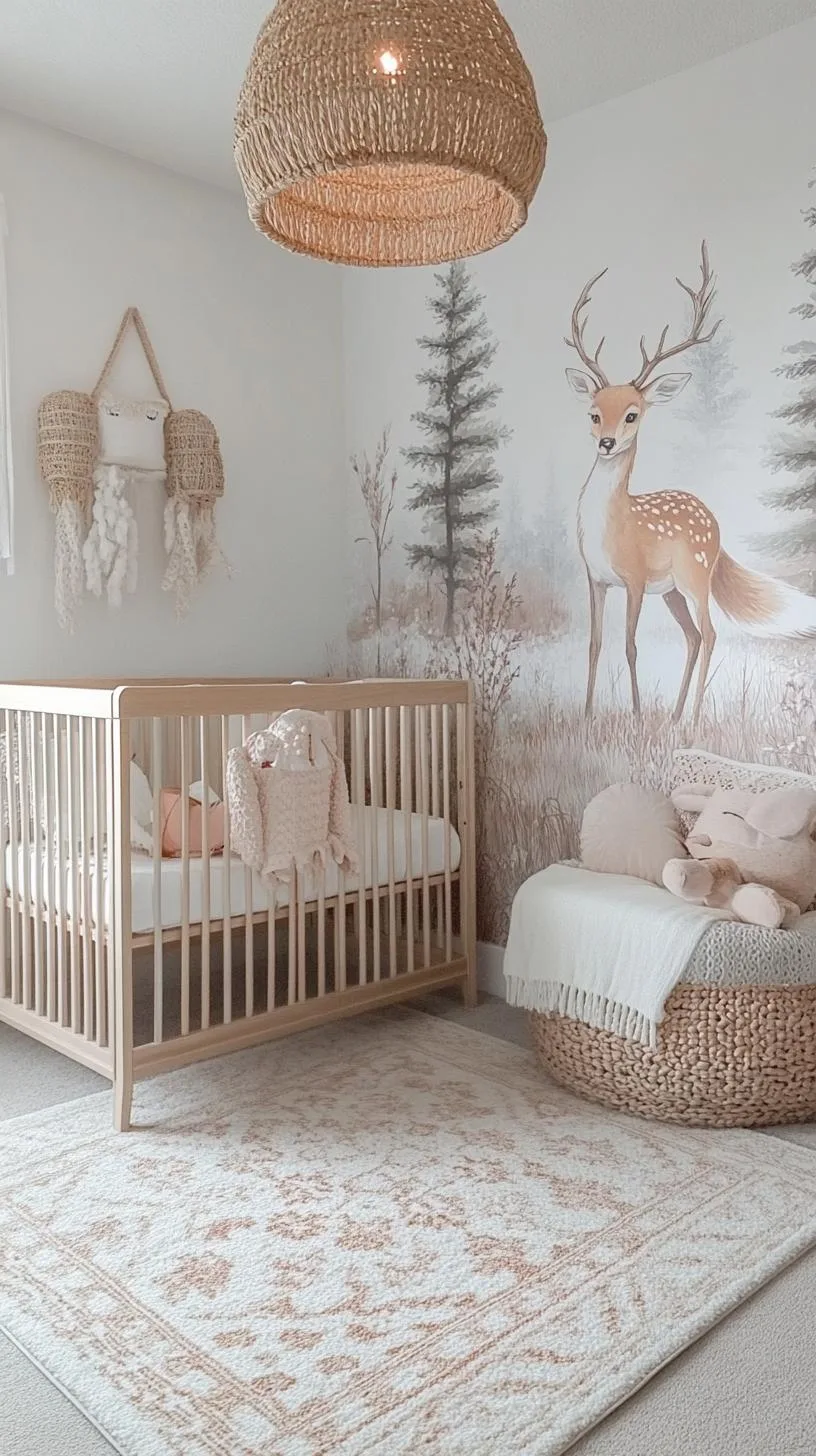 2. Whimsical Woodland Creatures with Muted Pastels and Soft Textiles-2