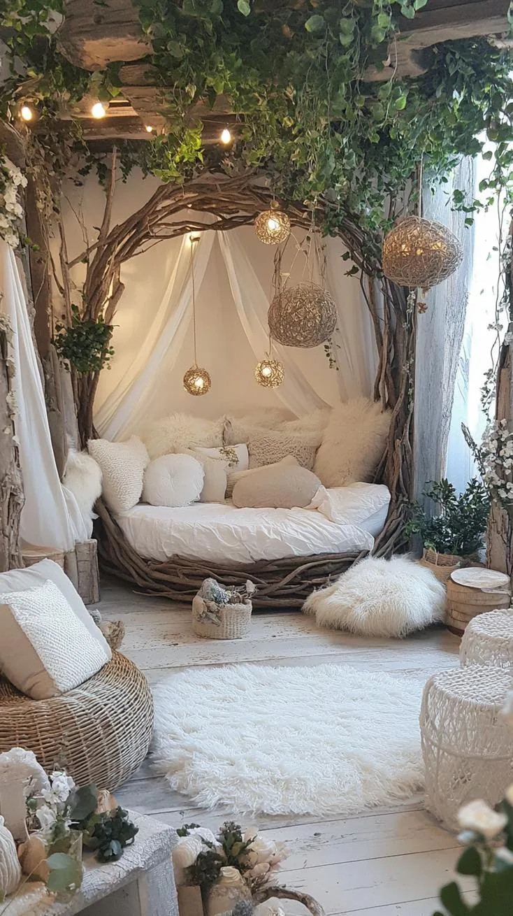 15. Wood Nymph Nest with Driftwood Decor and Neutral Tones-2