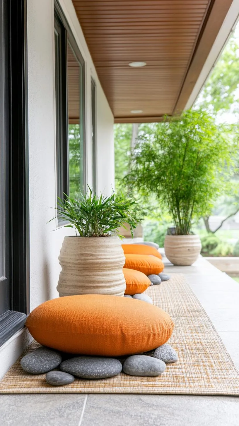 22. Asian fusion with bamboo plants, Zen stones, and low seating arrangements-1 22. Asian fusion with bamboo plants, Zen stones, and low seating arrangements-1