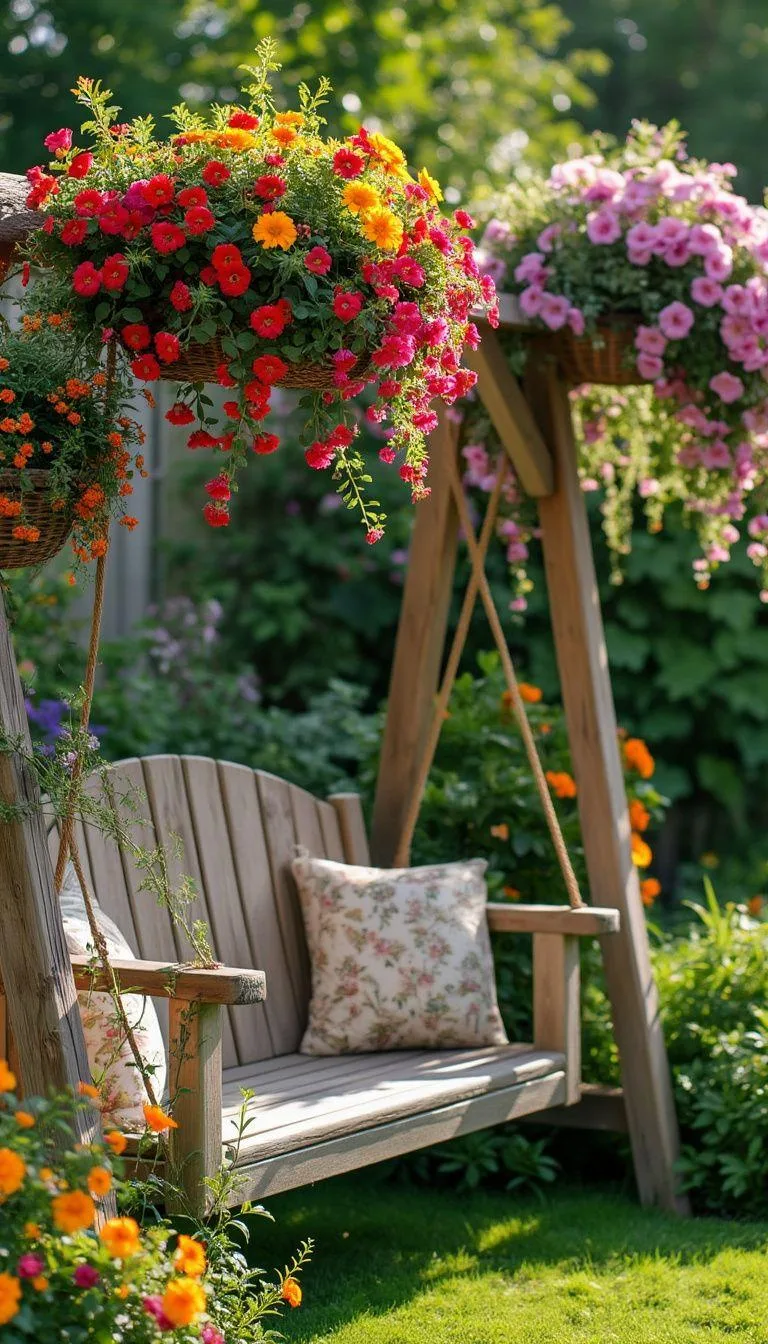 25 Unique Backyard Garden Ideas to Create Your Own Oasis 30 8. Charming Garden Swing Oasis-0
