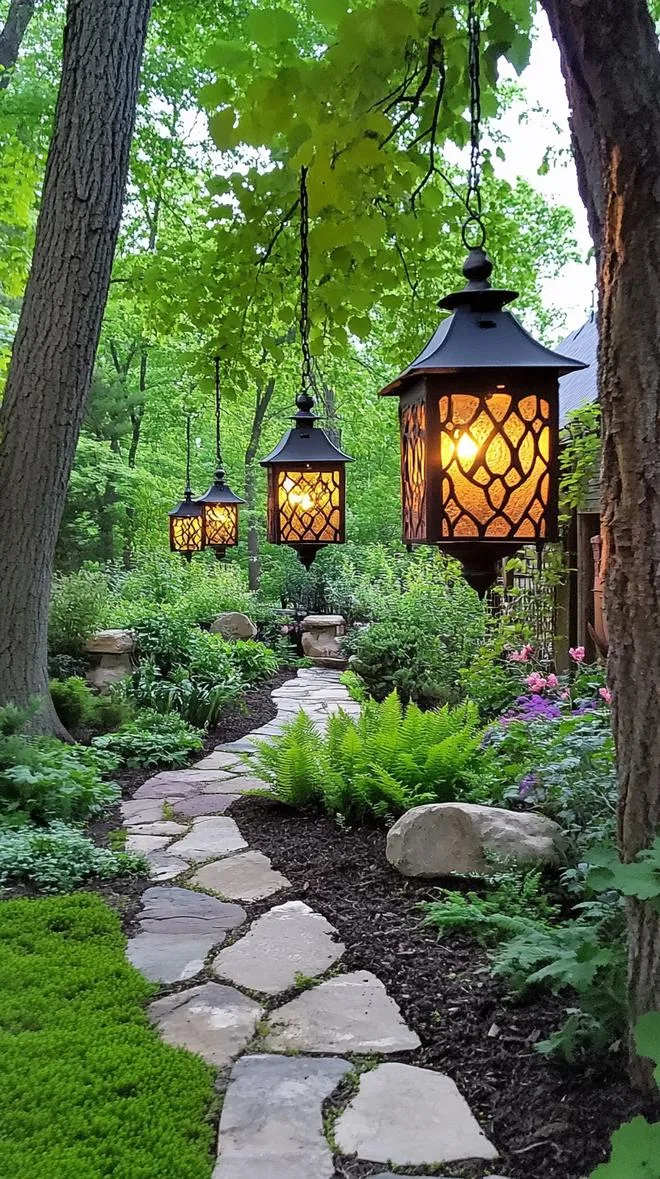 25 Unique Backyard Garden Ideas to Create Your Own Oasis 77 19. Enchanting Backyard Garden Lanterns-0