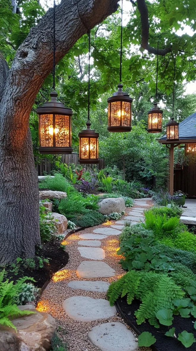 25 Unique Backyard Garden Ideas to Create Your Own Oasis 81 19. Enchanting Backyard Garden Lanterns-2