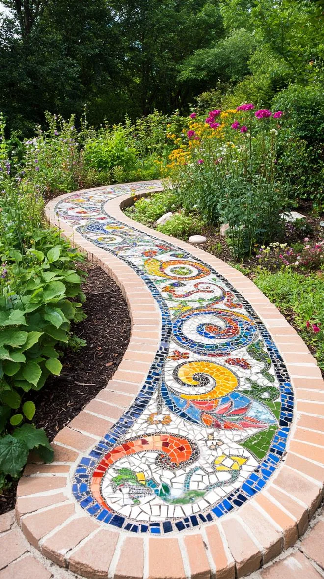 25 Unique Backyard Garden Ideas to Create Your Own Oasis 50 13. Enchanting Mosaic Pathway DataAccessGateway-0