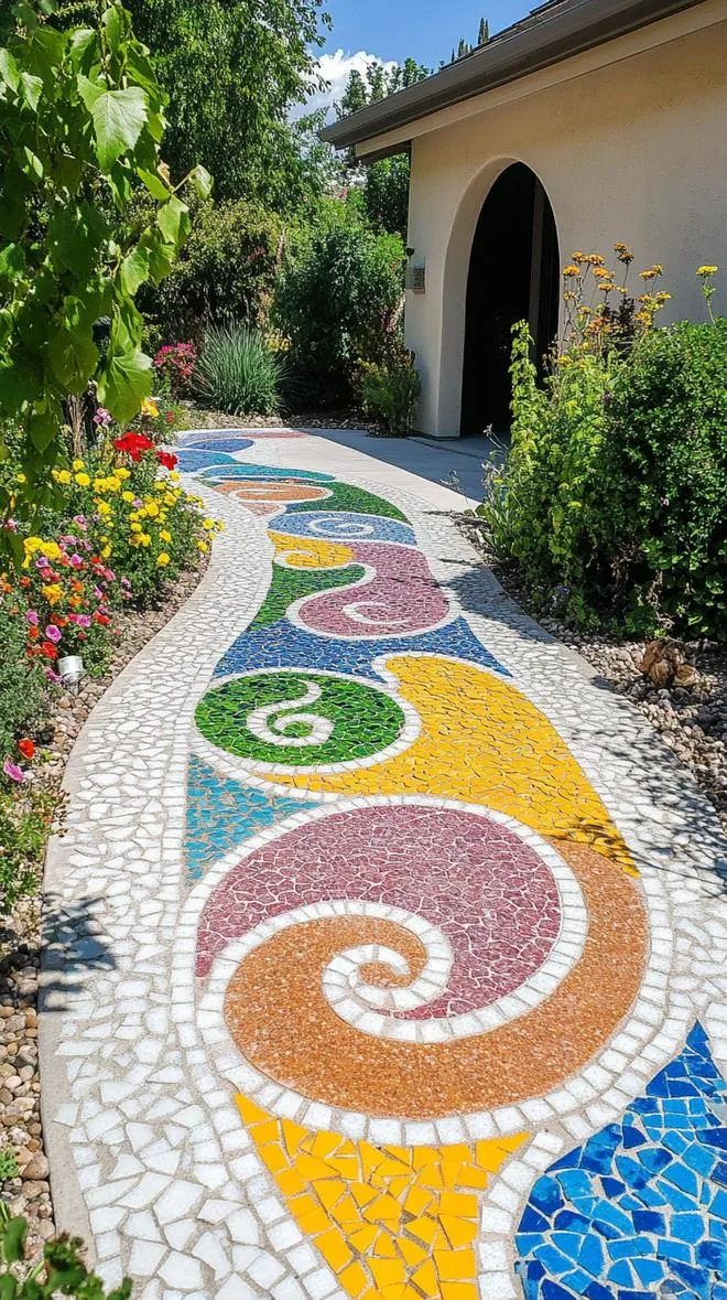 25 Unique Backyard Garden Ideas to Create Your Own Oasis 53 13. Enchanting Mosaic Pathway DataAccessGateway-1