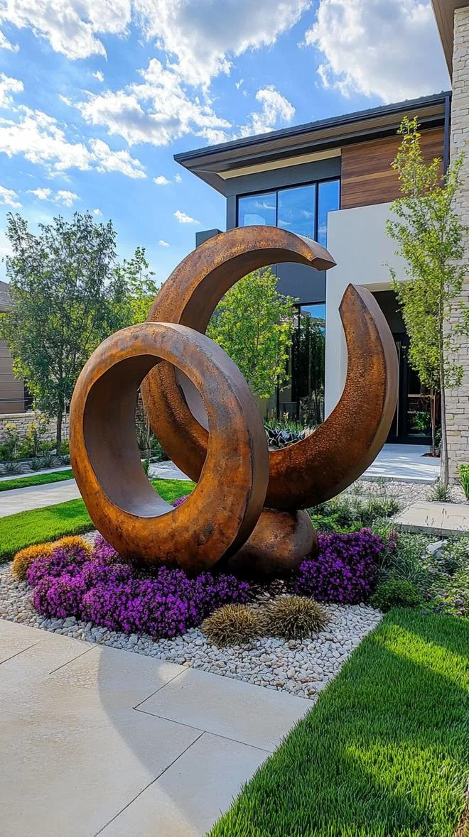 25 Unique Backyard Garden Ideas to Create Your Own Oasis 69 17. Metal Sculptures for Garden Decor-0