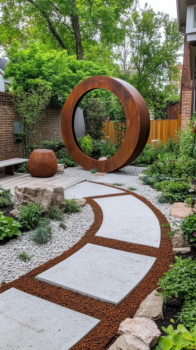 25 Unique Backyard Garden Ideas to Create Your Own Oasis 71 17. Metal Sculptures for Garden Decor-2