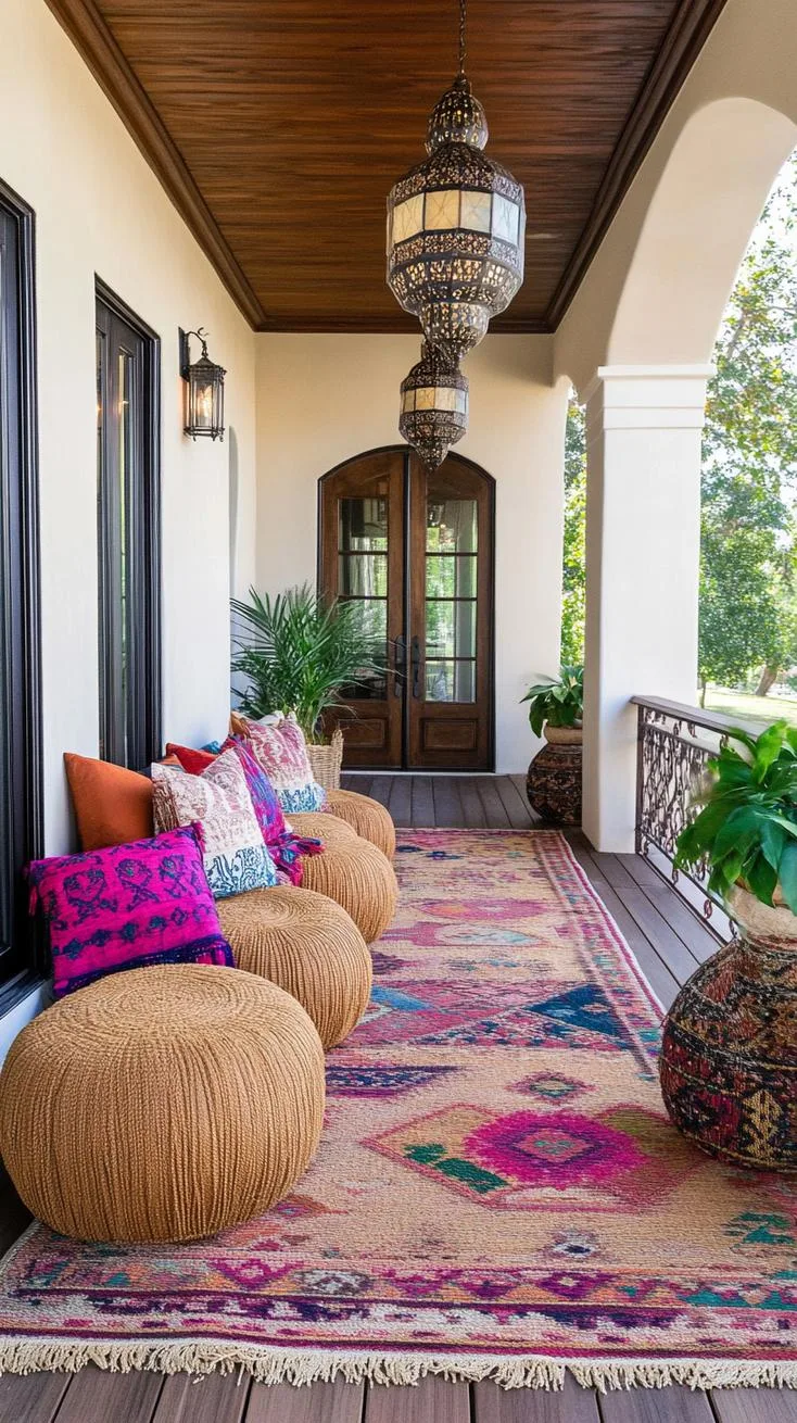 17. Moroccan desert ambiance with intricate lanterns, colorful mats, and ottomans-0 17. Moroccan desert ambiance with intricate lanterns, colorful mats, and ottomans-0