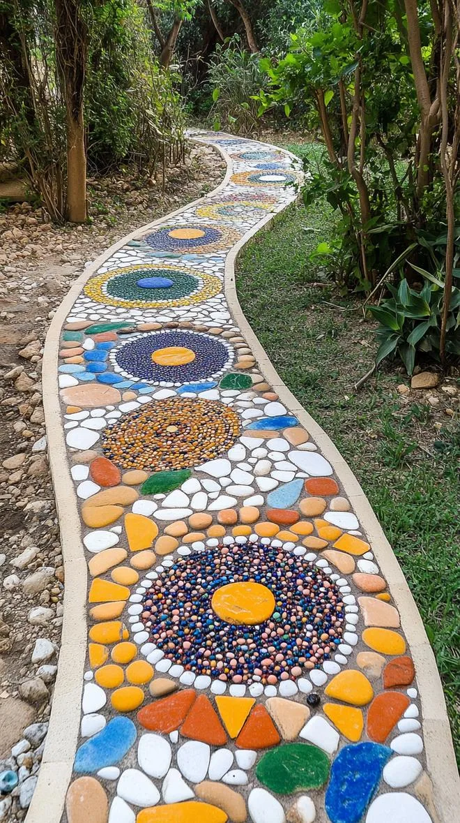 25 Unique Backyard Garden Ideas to Create Your Own Oasis 84 21. Pebble Mosaic Garden Design-0