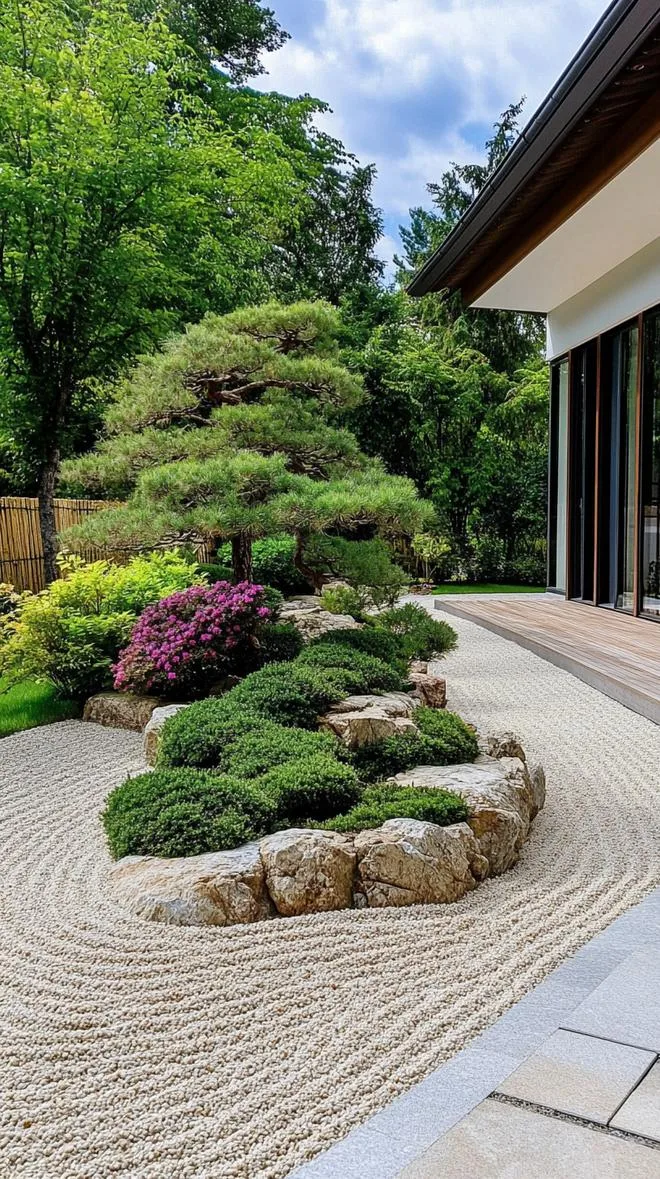 25 Unique Backyard Garden Ideas to Create Your Own Oasis 75 18. Raked Gravel Zen Garden Design-1