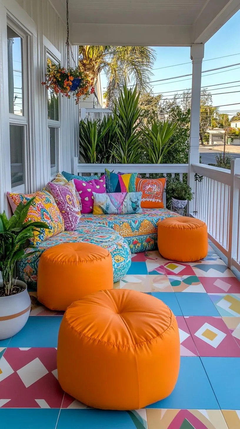 29. Retro funky vibe using bold prints, vintage furniture, and giant floor pillows-1 29. Retro funky vibe using bold prints, vintage furniture, and giant floor pillows-1
