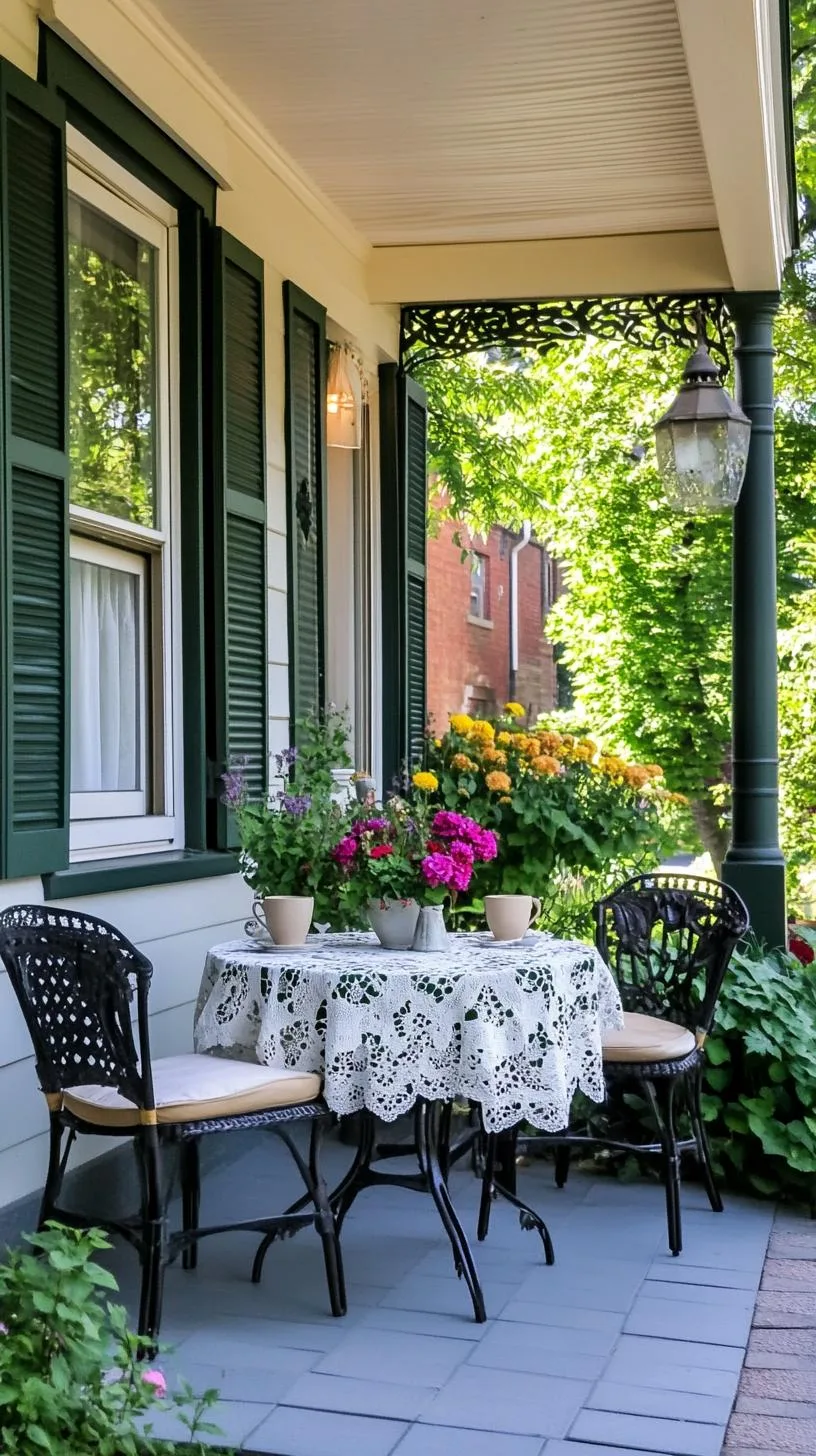 27. Romantic Parisian café style with quaint tables, lace cushions, and lamplight-0 27. Romantic Parisian café style with quaint tables, lace cushions, and lamplight-0