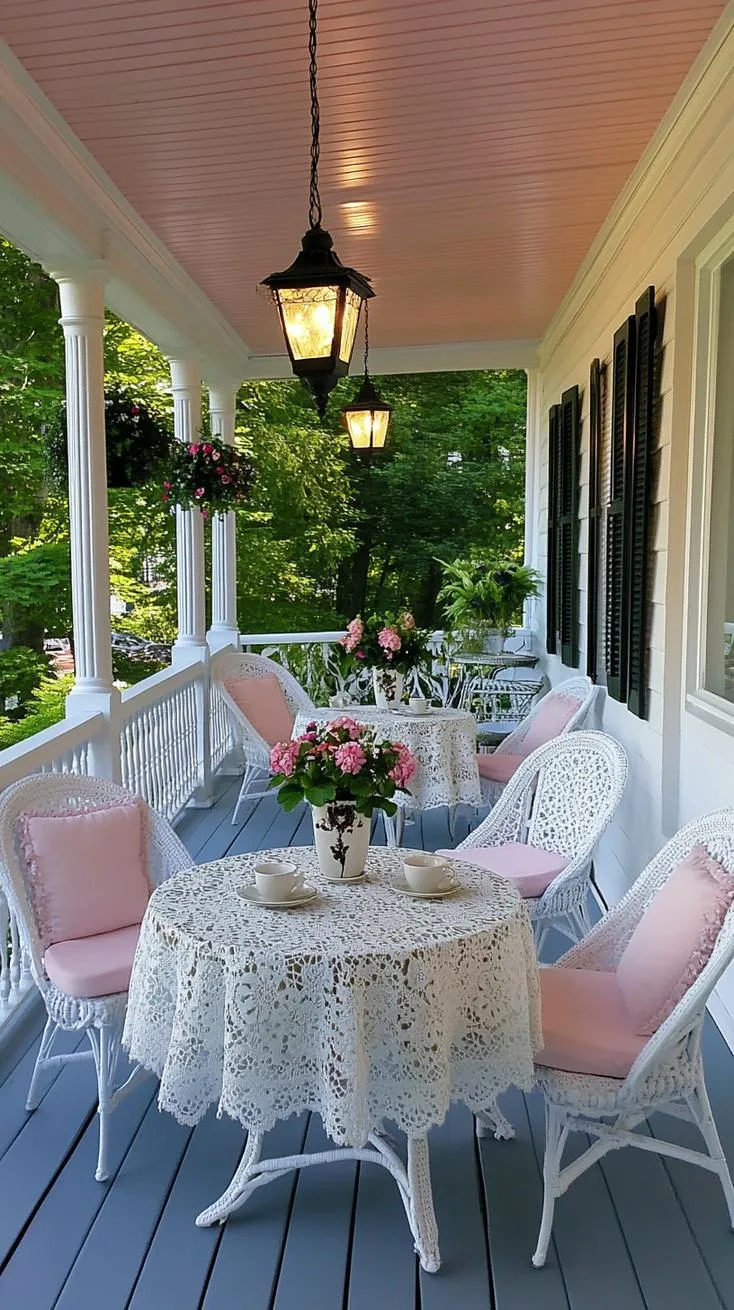 27. Romantic Parisian café style with quaint tables, lace cushions, and lamplight-1 27. Romantic Parisian café style with quaint tables, lace cushions, and lamplight-1
