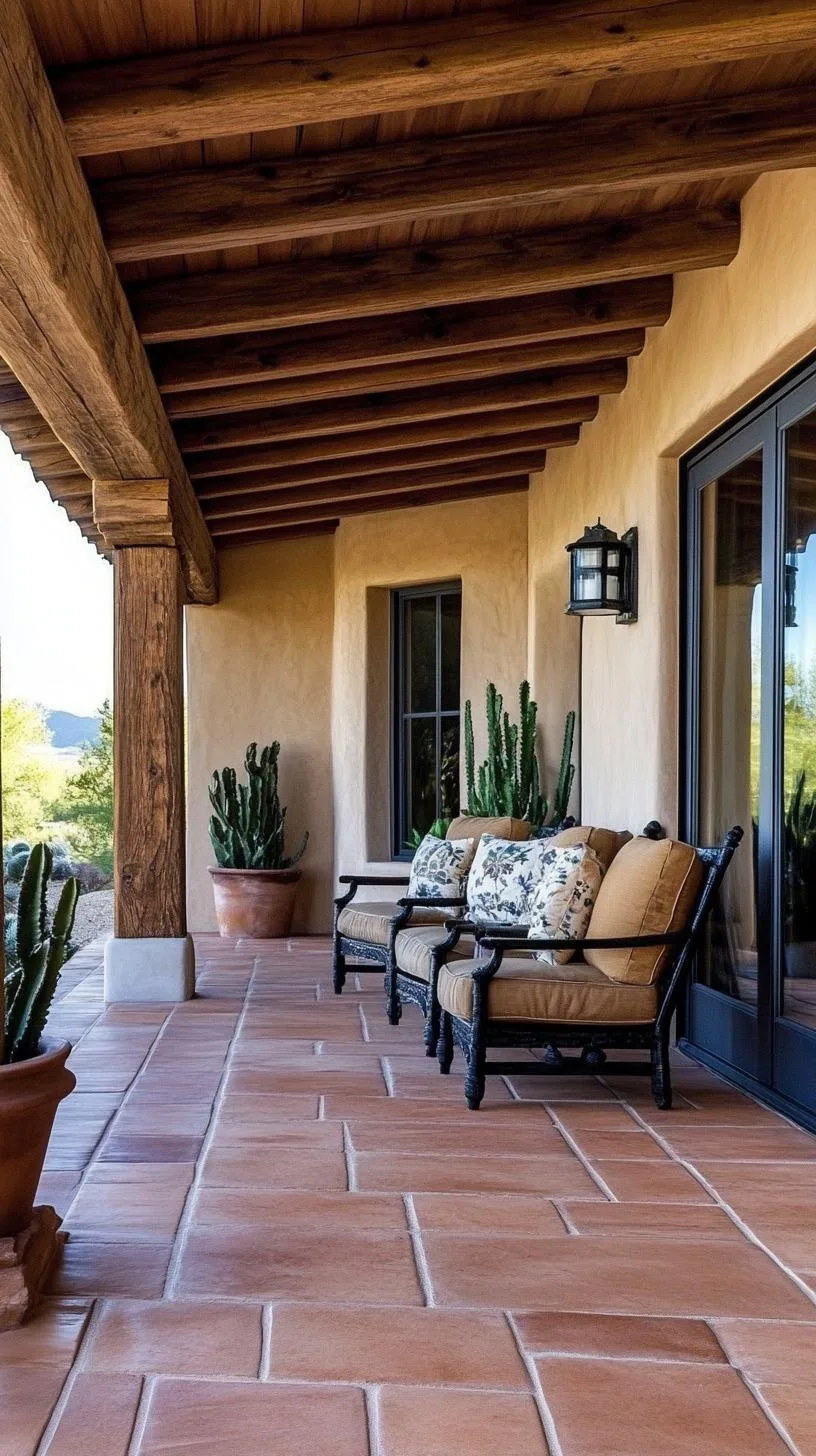 25. Southwestern adobe desert utilizing terracotta tiles, cactus, and rustic red tones-0 25. Southwestern adobe desert utilizing terracotta tiles, cactus, and rustic red tones-0