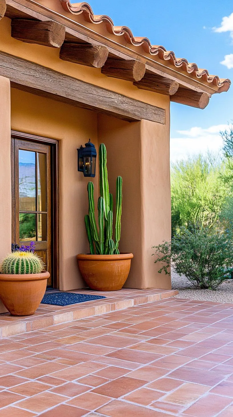 25. Southwestern adobe desert utilizing terracotta tiles, cactus, and rustic red tones-1 25. Southwestern adobe desert utilizing terracotta tiles, cactus, and rustic red tones-1
