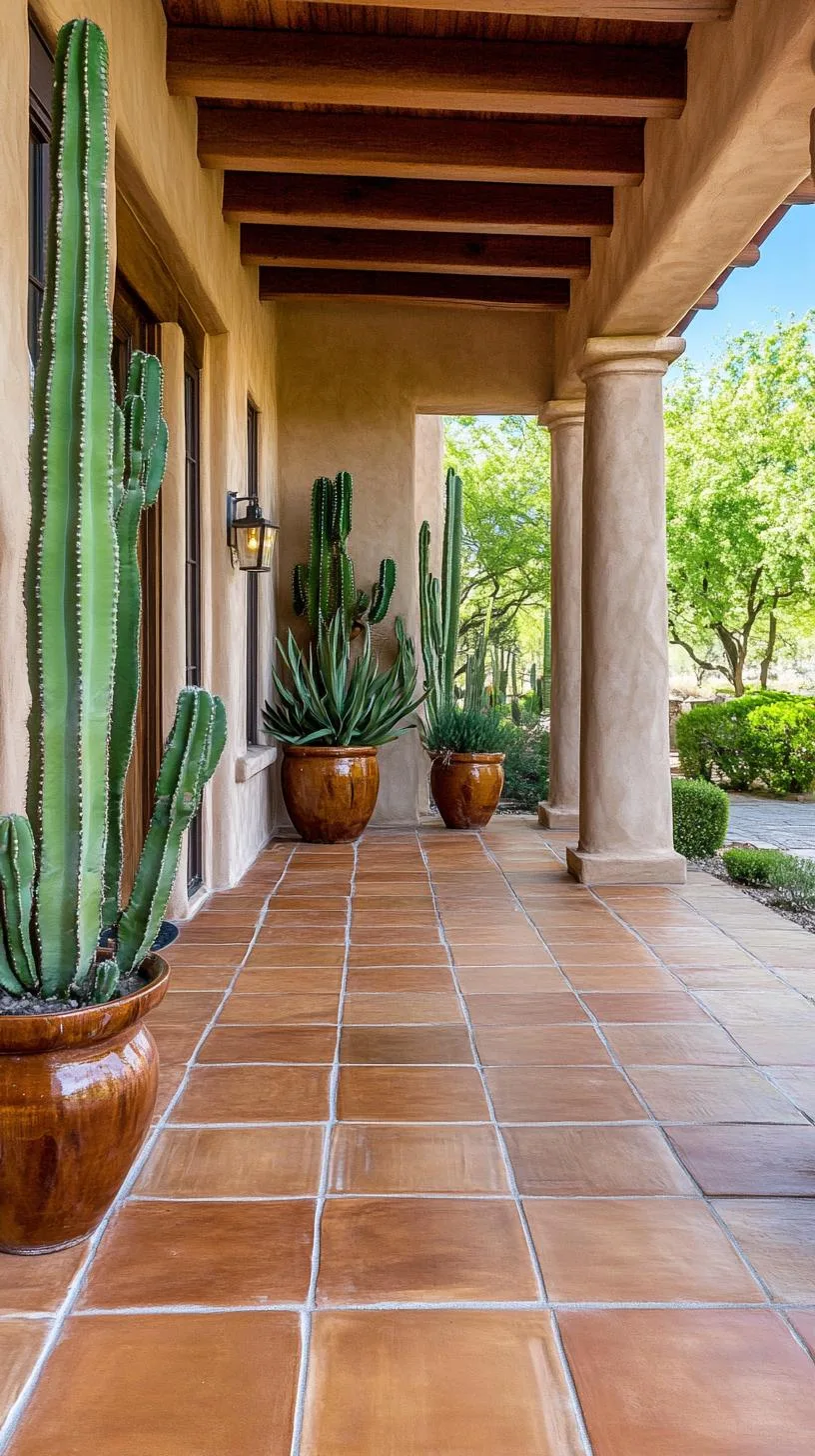 25. Southwestern adobe desert utilizing terracotta tiles, cactus, and rustic red tones-2 25. Southwestern adobe desert utilizing terracotta tiles, cactus, and rustic red tones-2