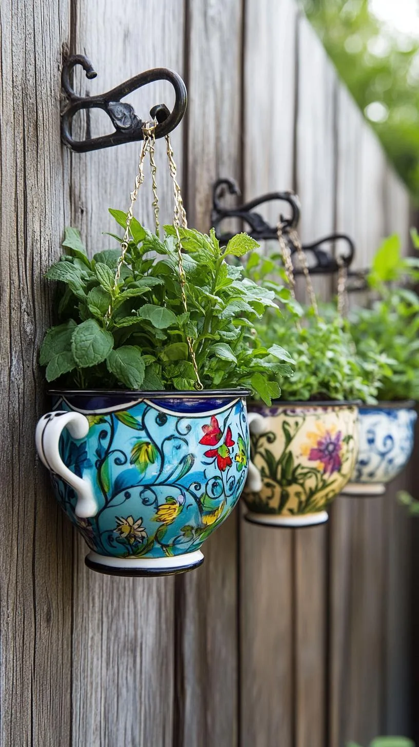 25 Unique Backyard Garden Ideas to Create Your Own Oasis 15 3. Unique Teacup Herb Garden Display-2