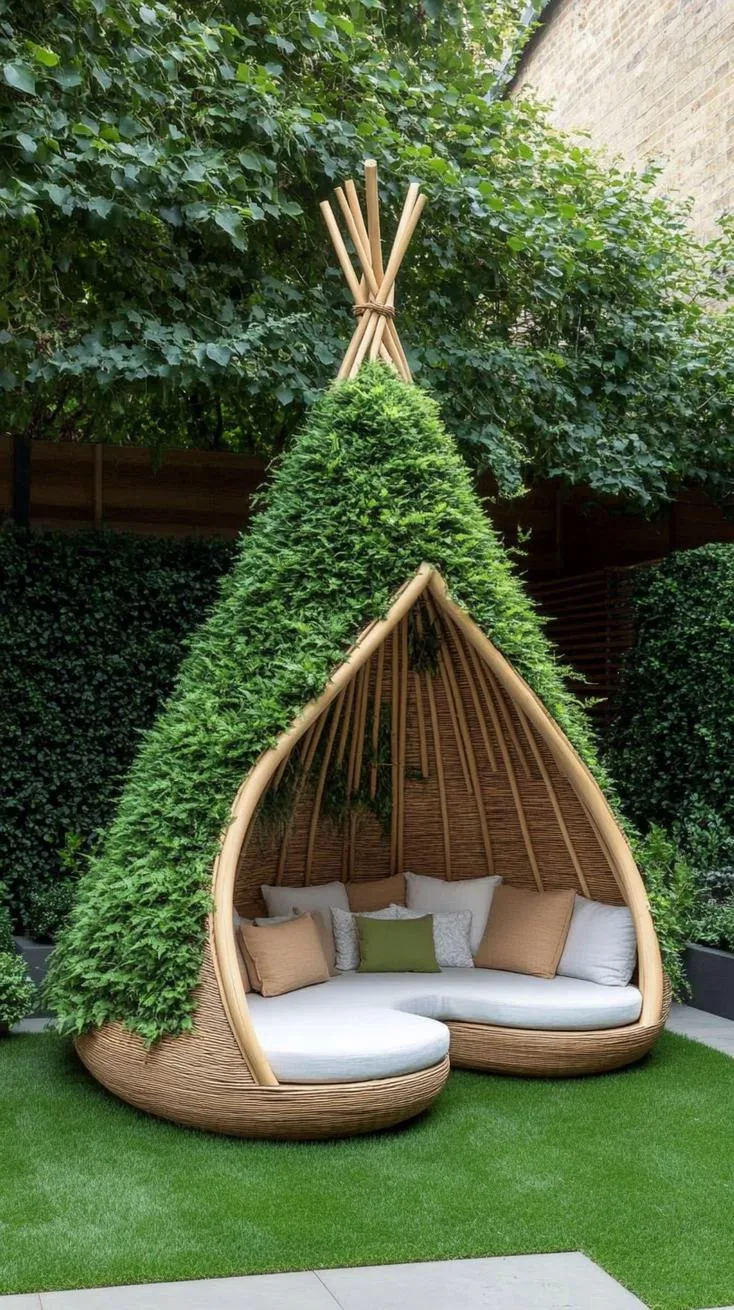 25 Unique Backyard Garden Ideas to Create Your Own Oasis 19 4. Vine Teepee Garden Retreat-2