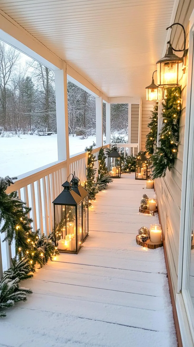 7. Winter wonderland using evergreen garlands, oversized lanterns, and a cozy firepit-0 7. Winter wonderland using evergreen garlands, oversized lanterns, and a cozy firepit-0