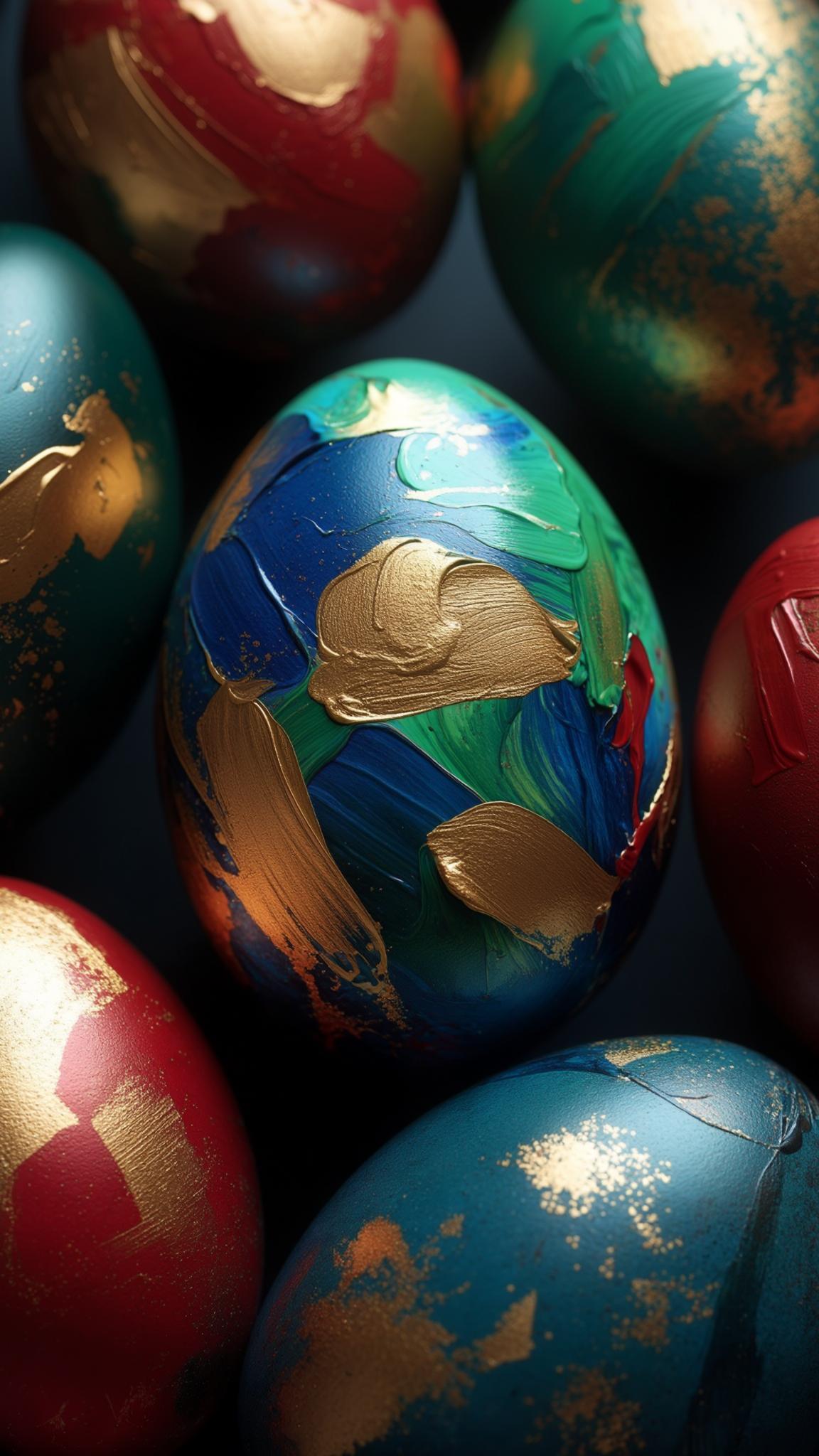 12. Abstract painted eggs with gold accents-0