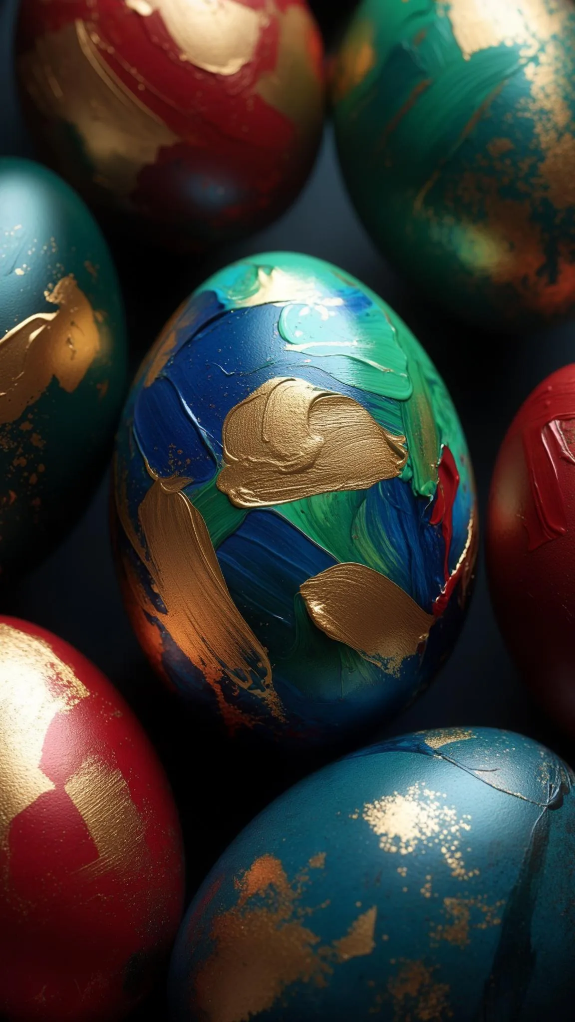 12. Abstract painted eggs with gold accents-0