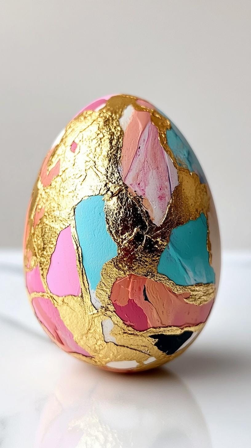 12. Abstract painted eggs with gold accents-2