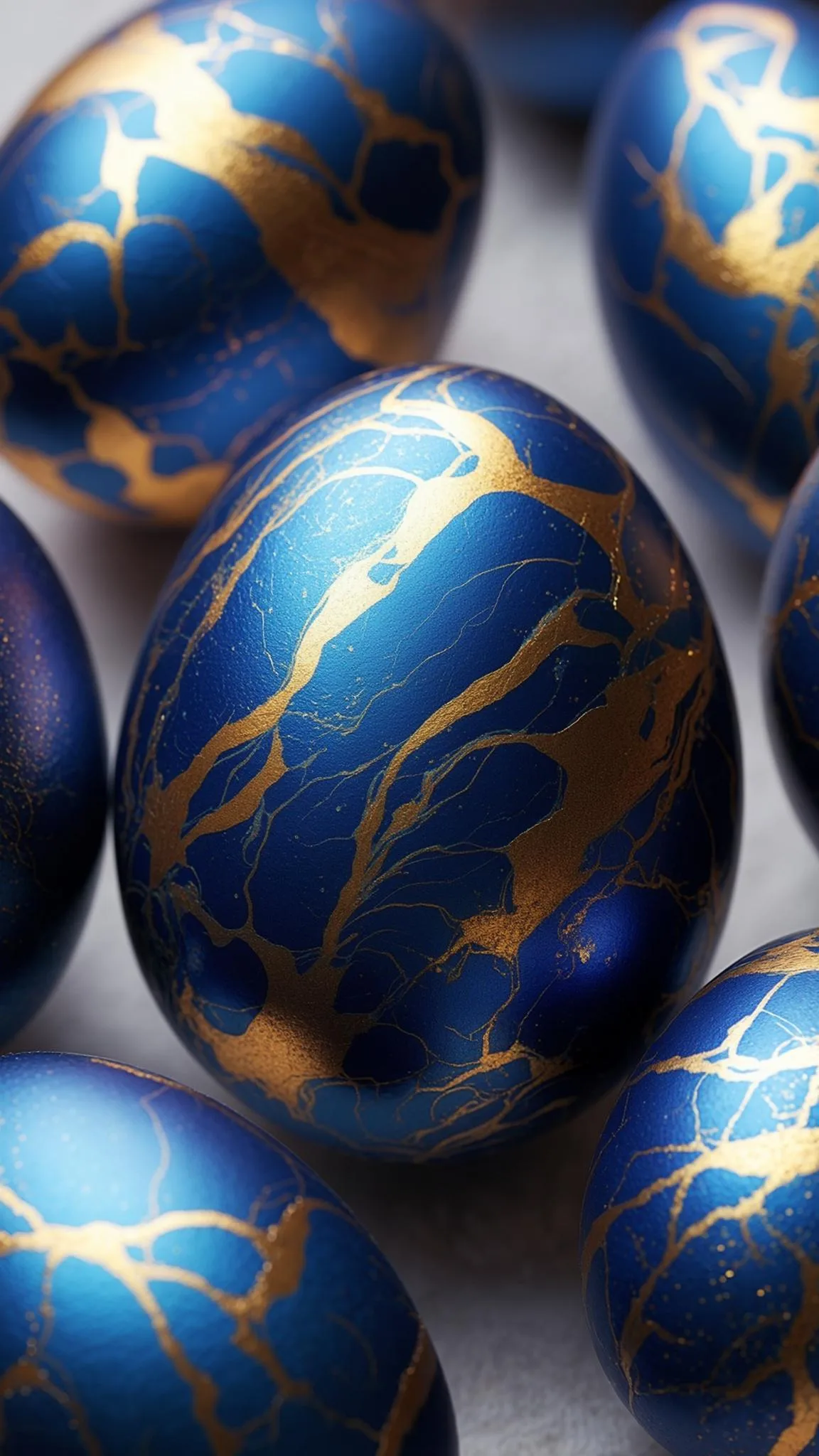 18. Blue and gold marbled eggs with metallic finish-0