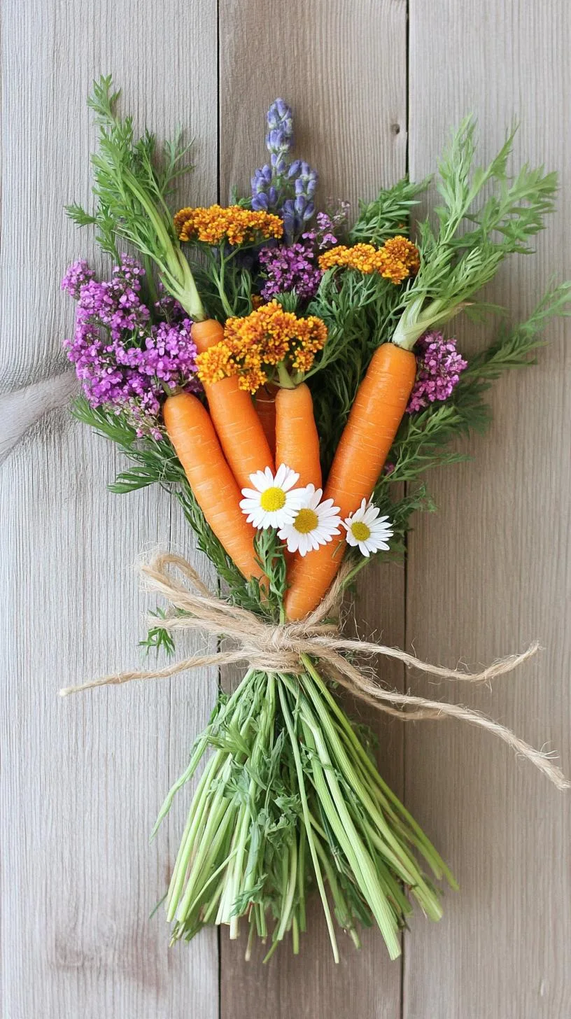 14. Carrot-themed bouquet with wildflowers and greenery-0