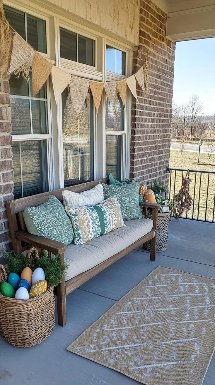 14. Charming Easter Front Porch Decor-1