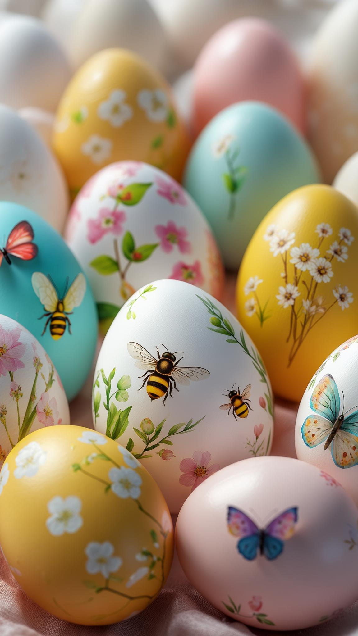 6. Colorful eggs with miniature spring illustrations-0
