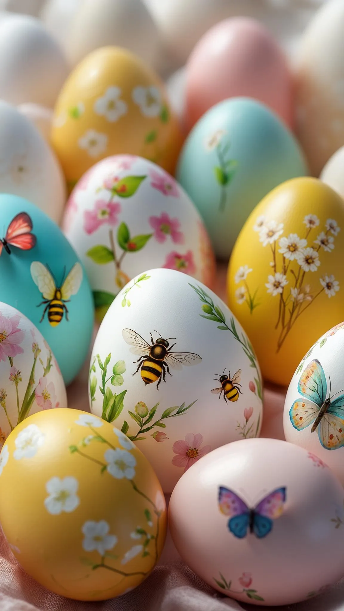 6. Colorful eggs with miniature spring illustrations-0
