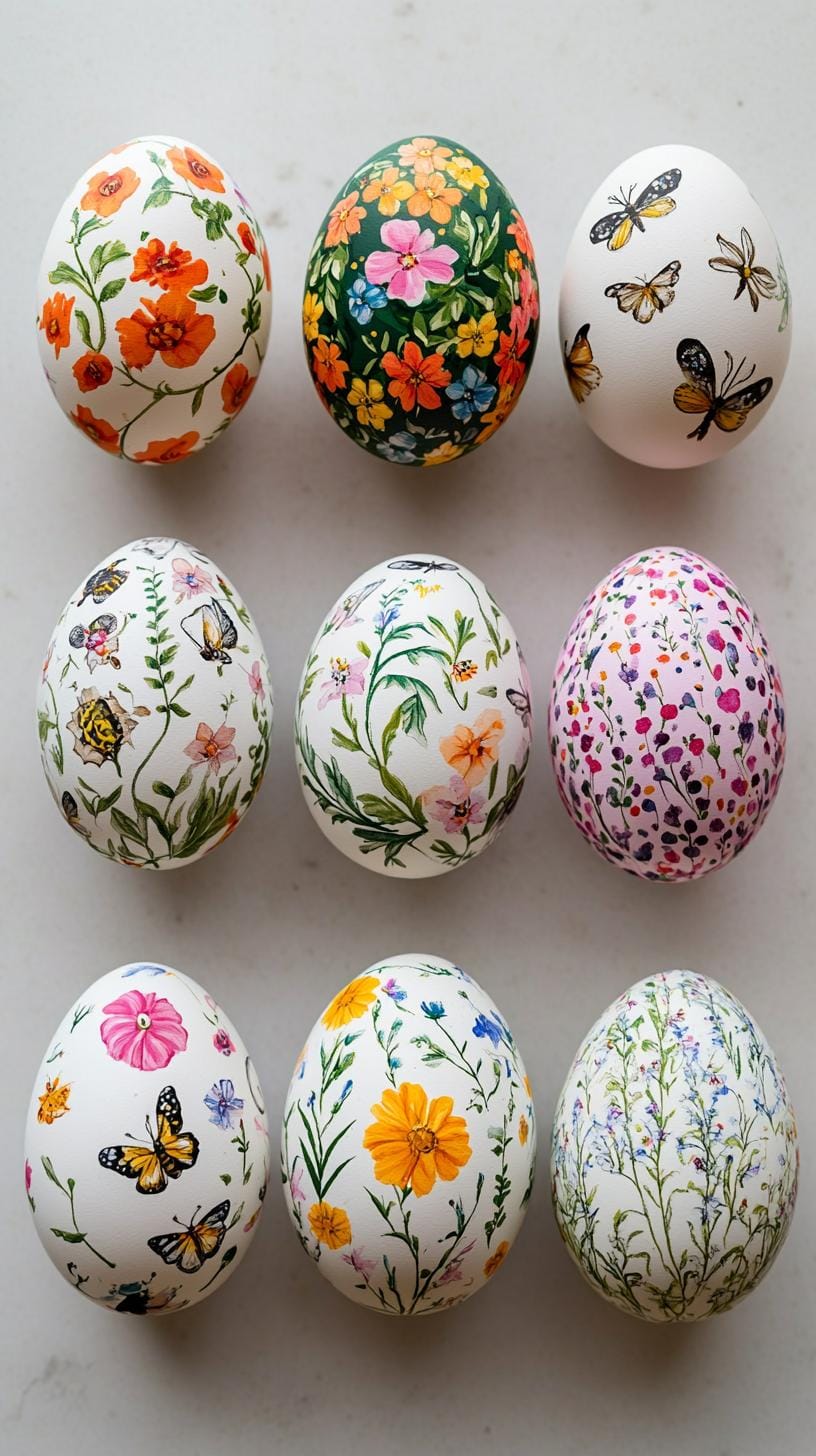 6. Colorful eggs with miniature spring illustrations-2