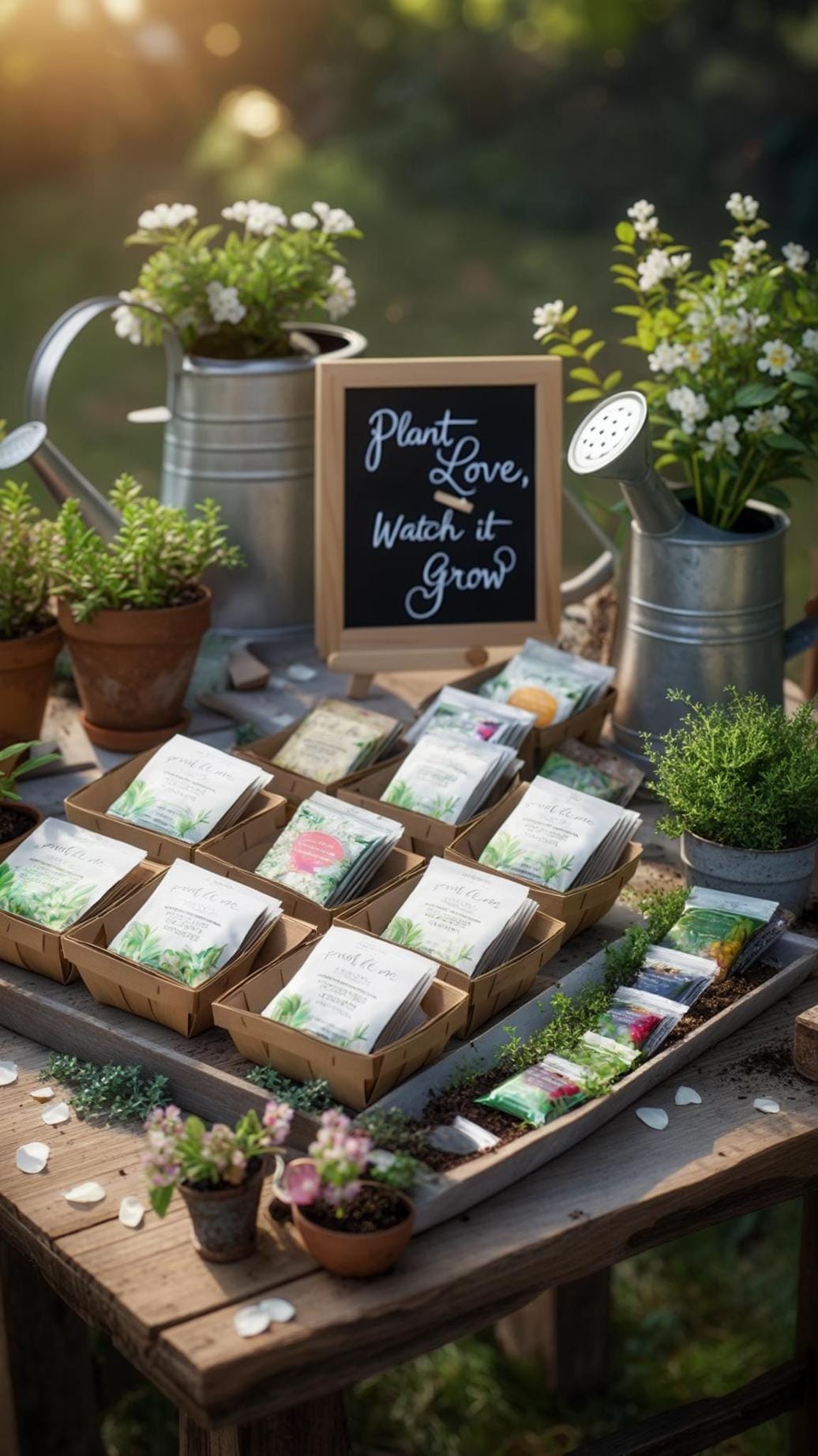 21 Dreamy Garden Wedding Decor Ideas 49 18. Creative seed packet wedding favors display for guests-0