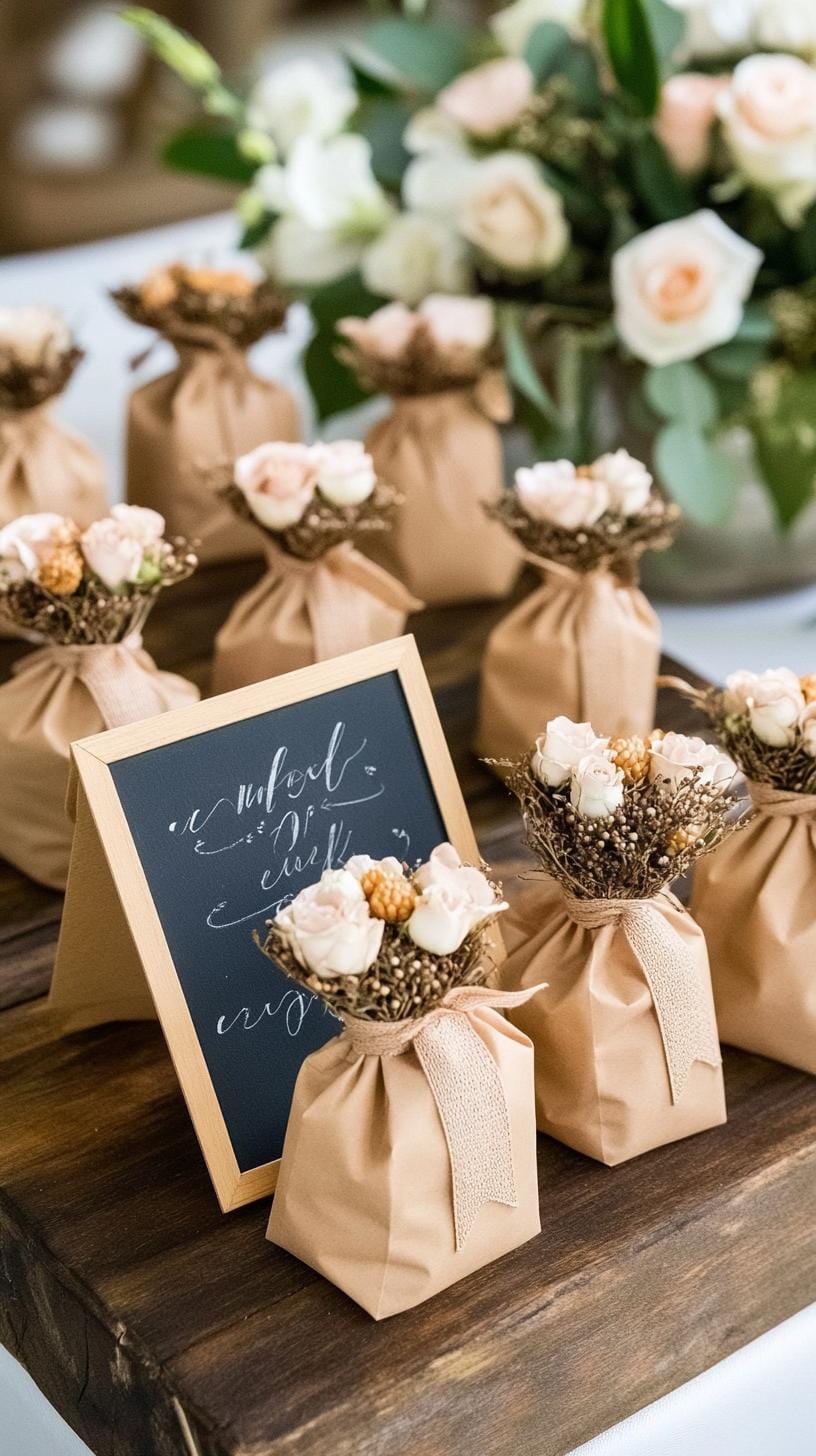 21 Dreamy Garden Wedding Decor Ideas 50 18. Creative seed packet wedding favors display for guests-1