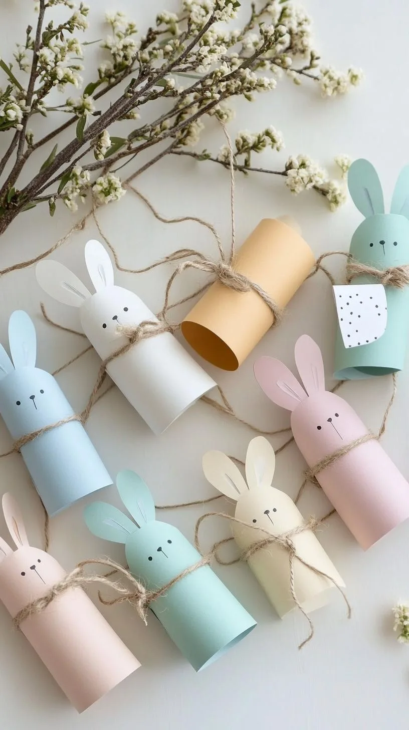 21 Trendy Easter Decor Ideas For 2025 43 16. DIY bunny garland with twine and pastel accents-2