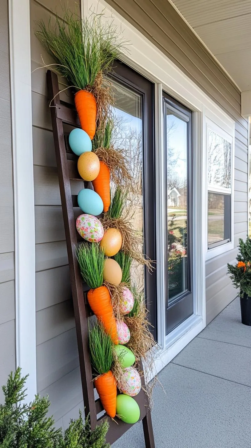 4. Easter Porch Ladder Display Ideas-0
