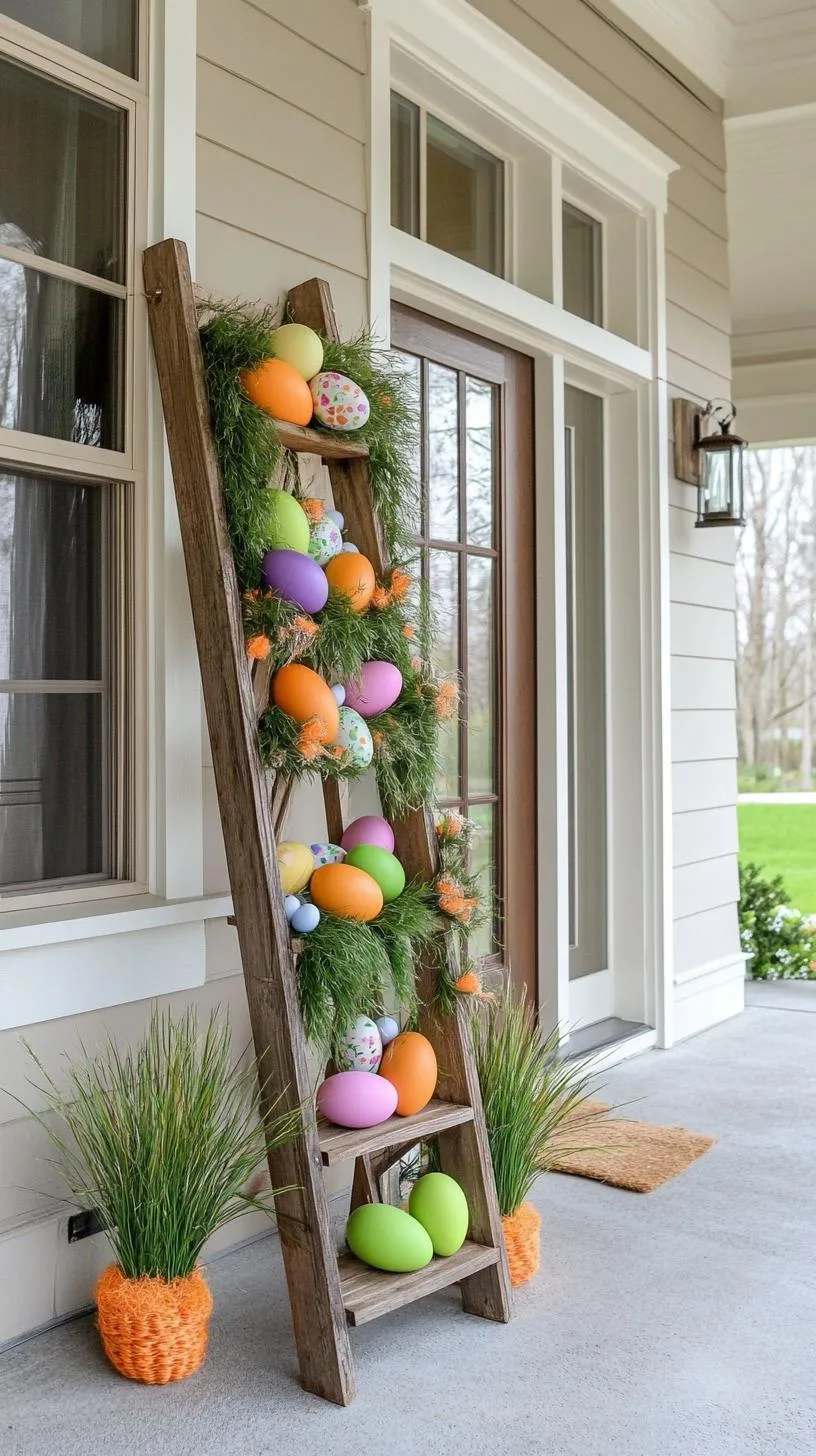 4. Easter Porch Ladder Display Ideas-1