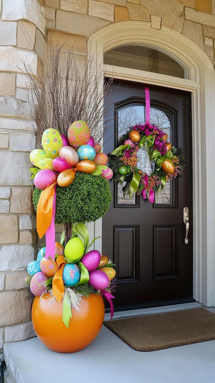 11. Elegant Easter Porch Topiary Showcase-1