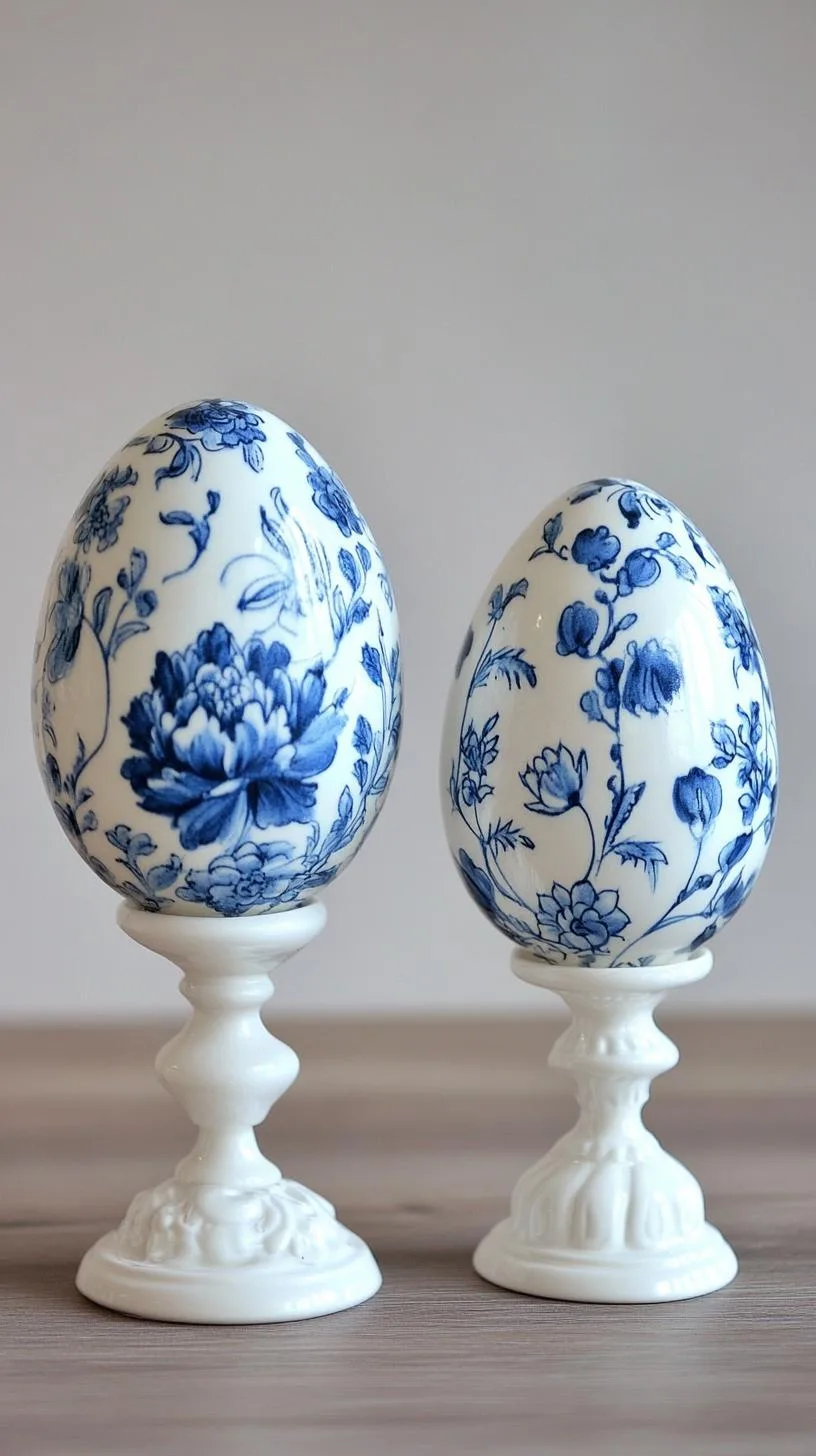 10. Elegant blue and white porcelain-style Easter eggs-2