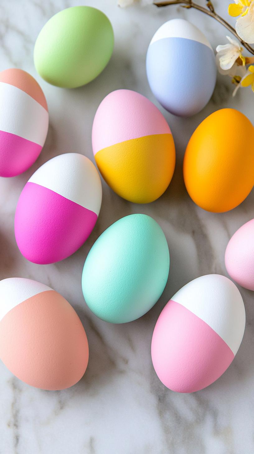 13. Half-dipped color-blocked eggs for modern style-1