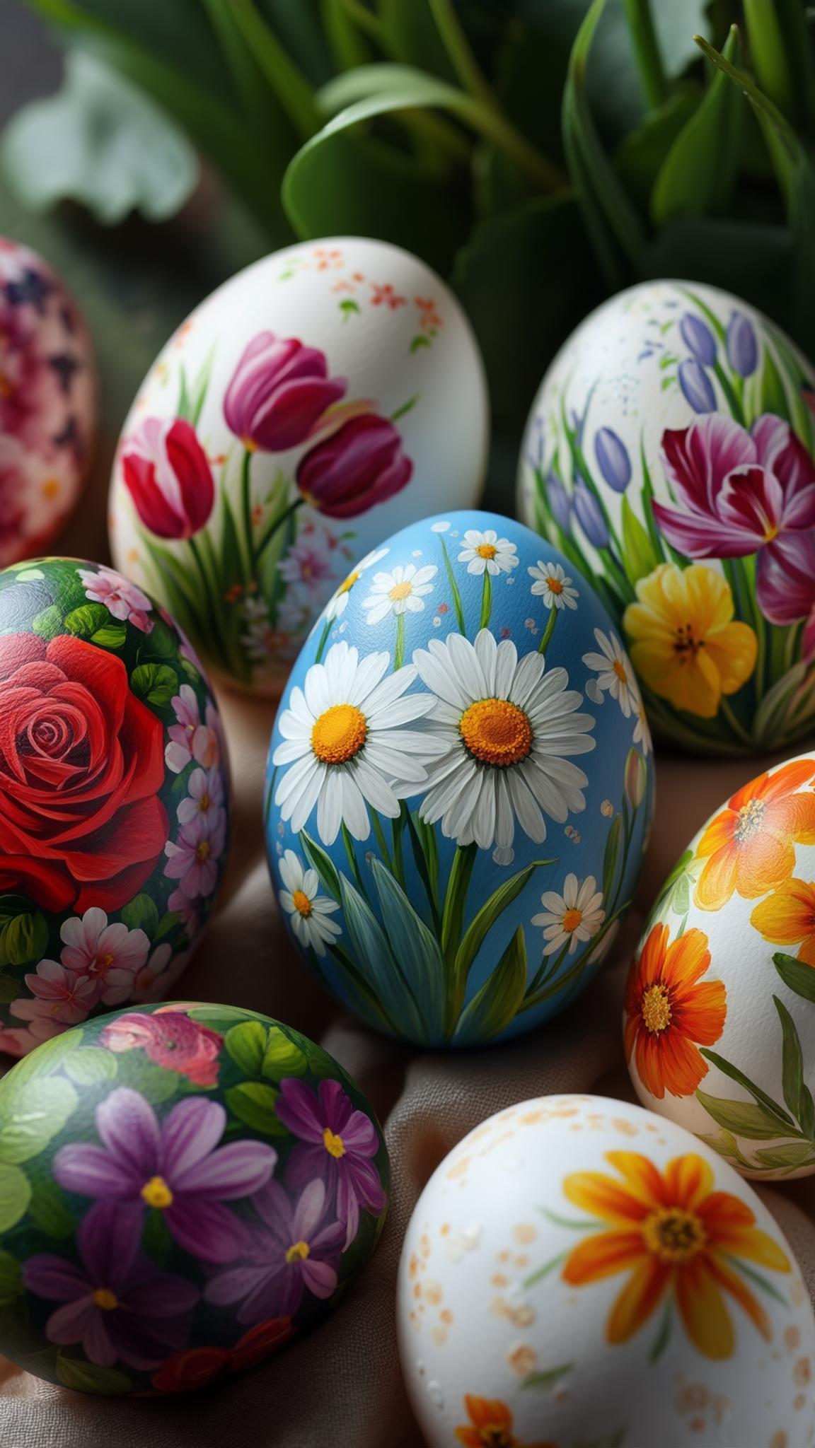 1. Hand-painted eggs with intricate floral patterns-0
