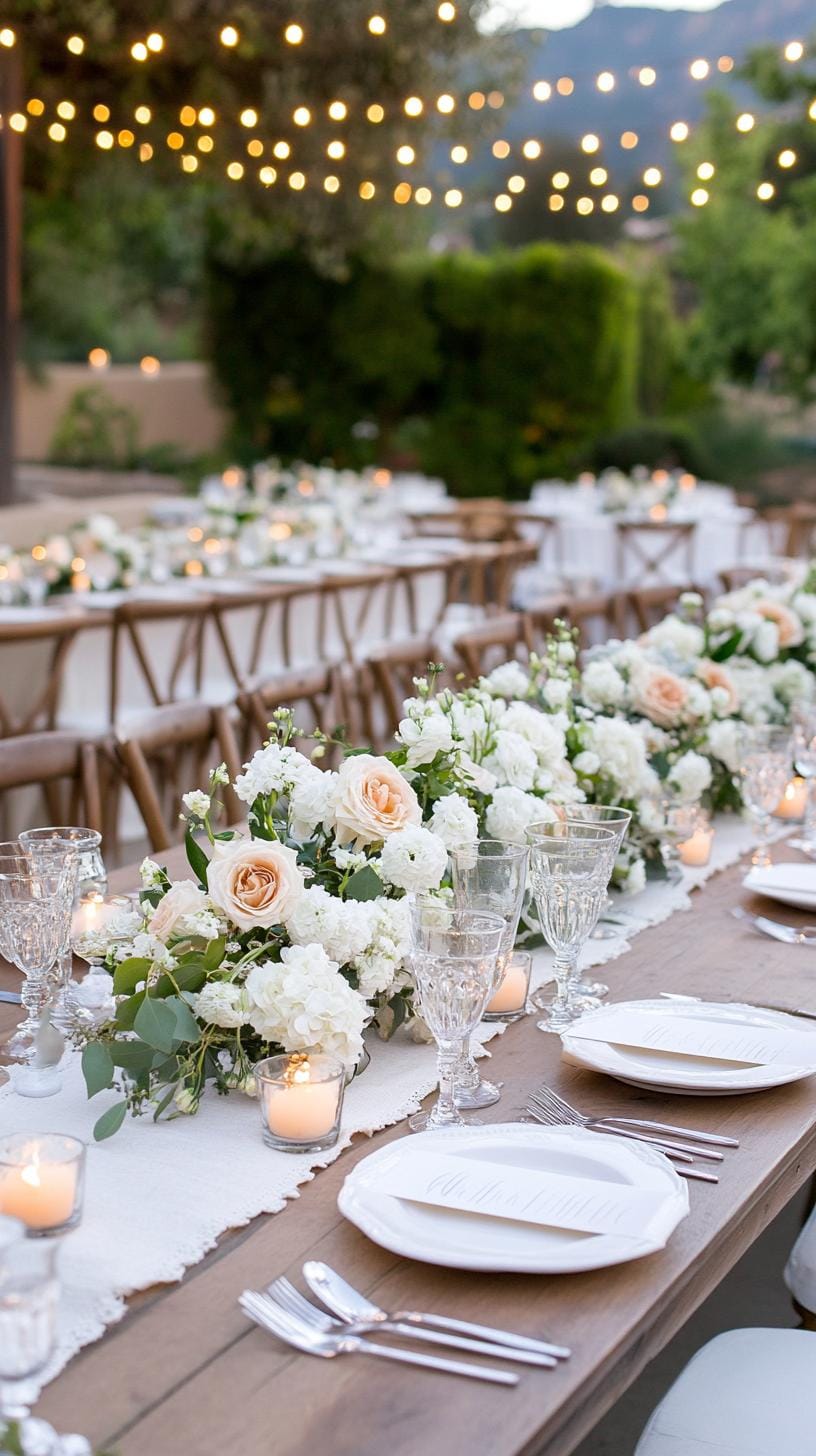21 Dreamy Garden Wedding Decor Ideas 43 15. Intimate outdoor wedding reception under twinkling string lights-1