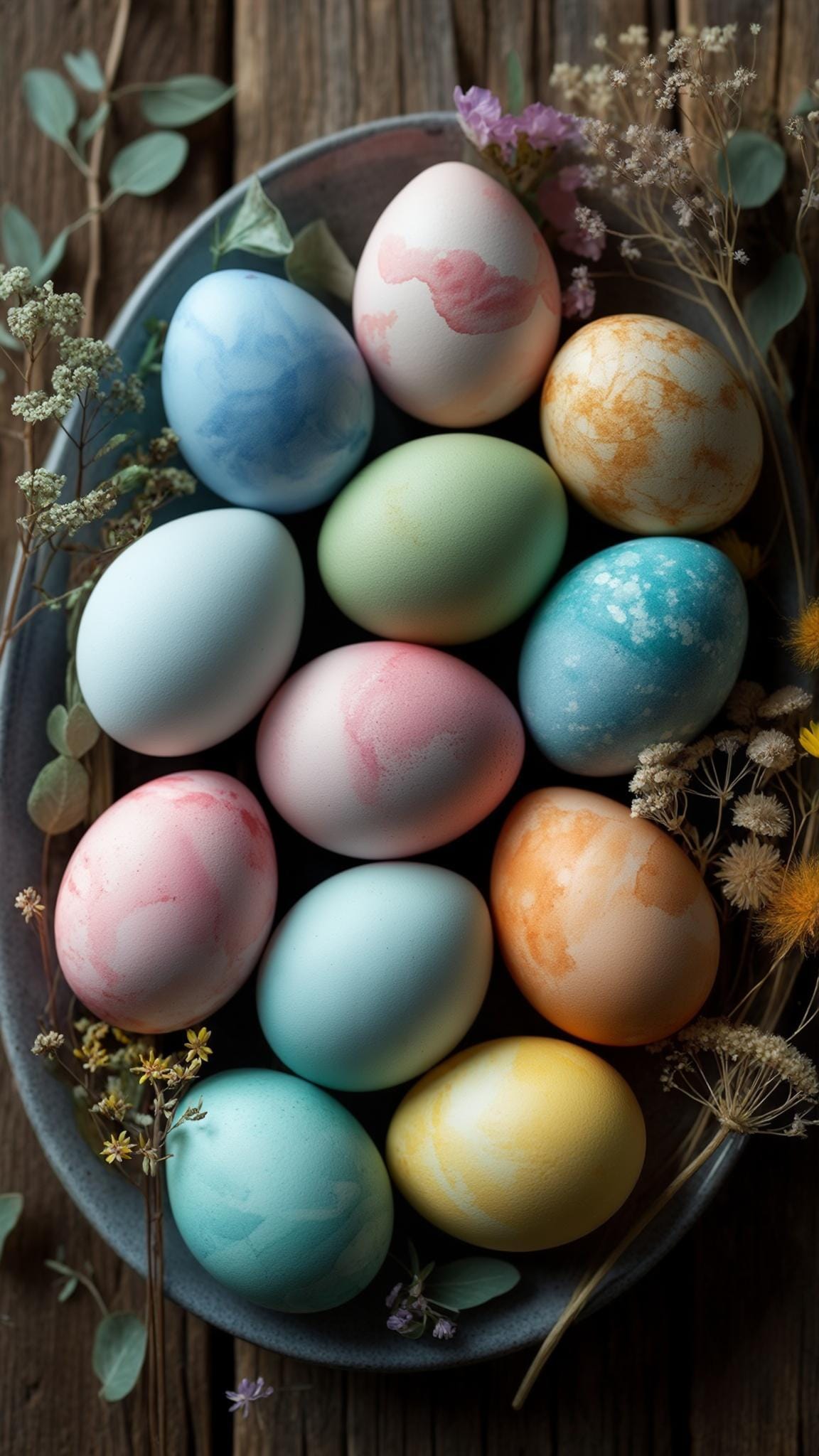8. Natural dyed eggs with soft pastel tones-0