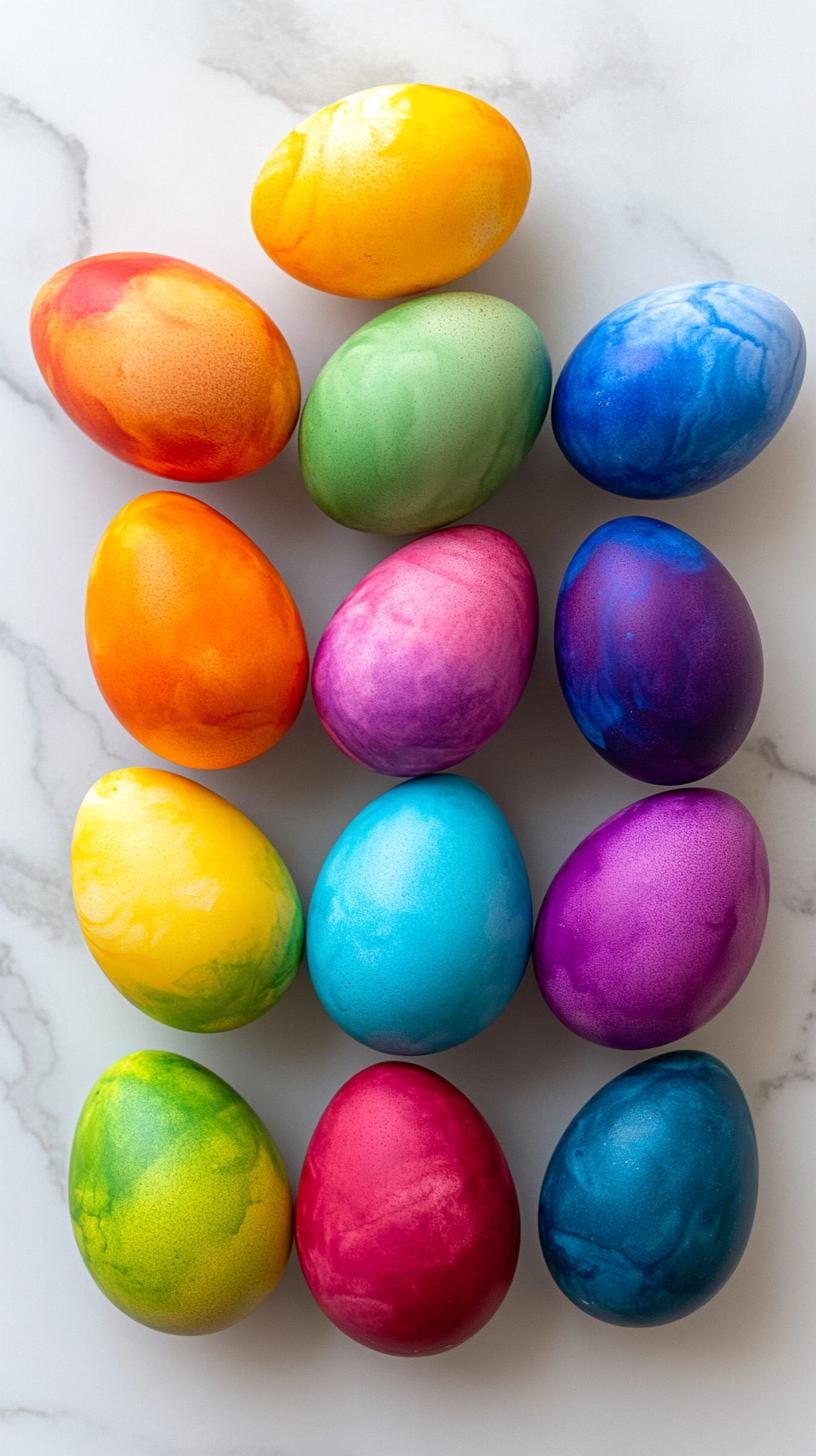 17. Ombre gradient dyed eggs in vibrant shades-1