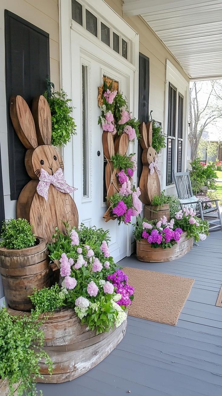 3. Reclaimed Wood Bunny Porch Decor-0