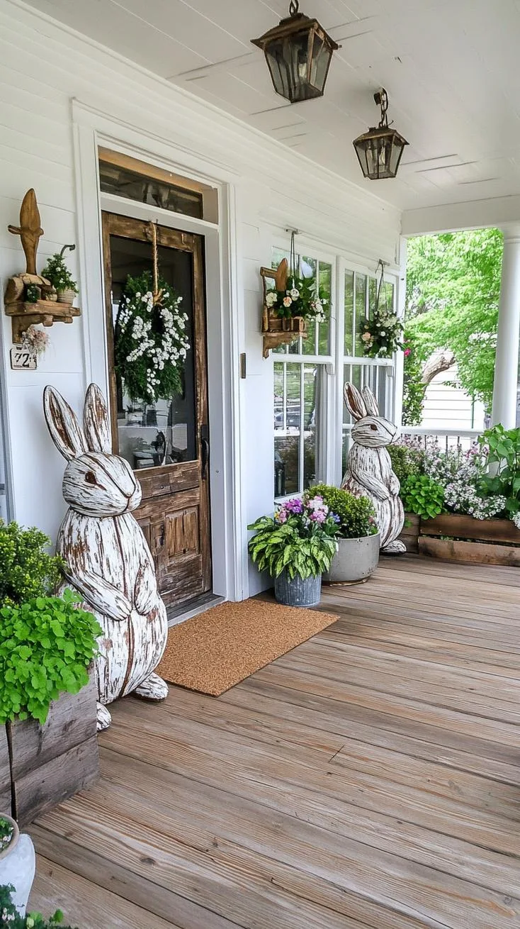 3. Reclaimed Wood Bunny Porch Decor-1